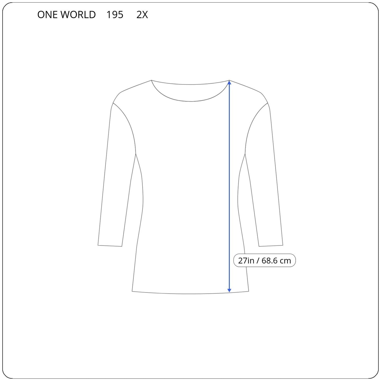 Live Let Live Womens Top 2X Plus Sheer 3/4 Sleeve Blue Geometric Lace Up Lined