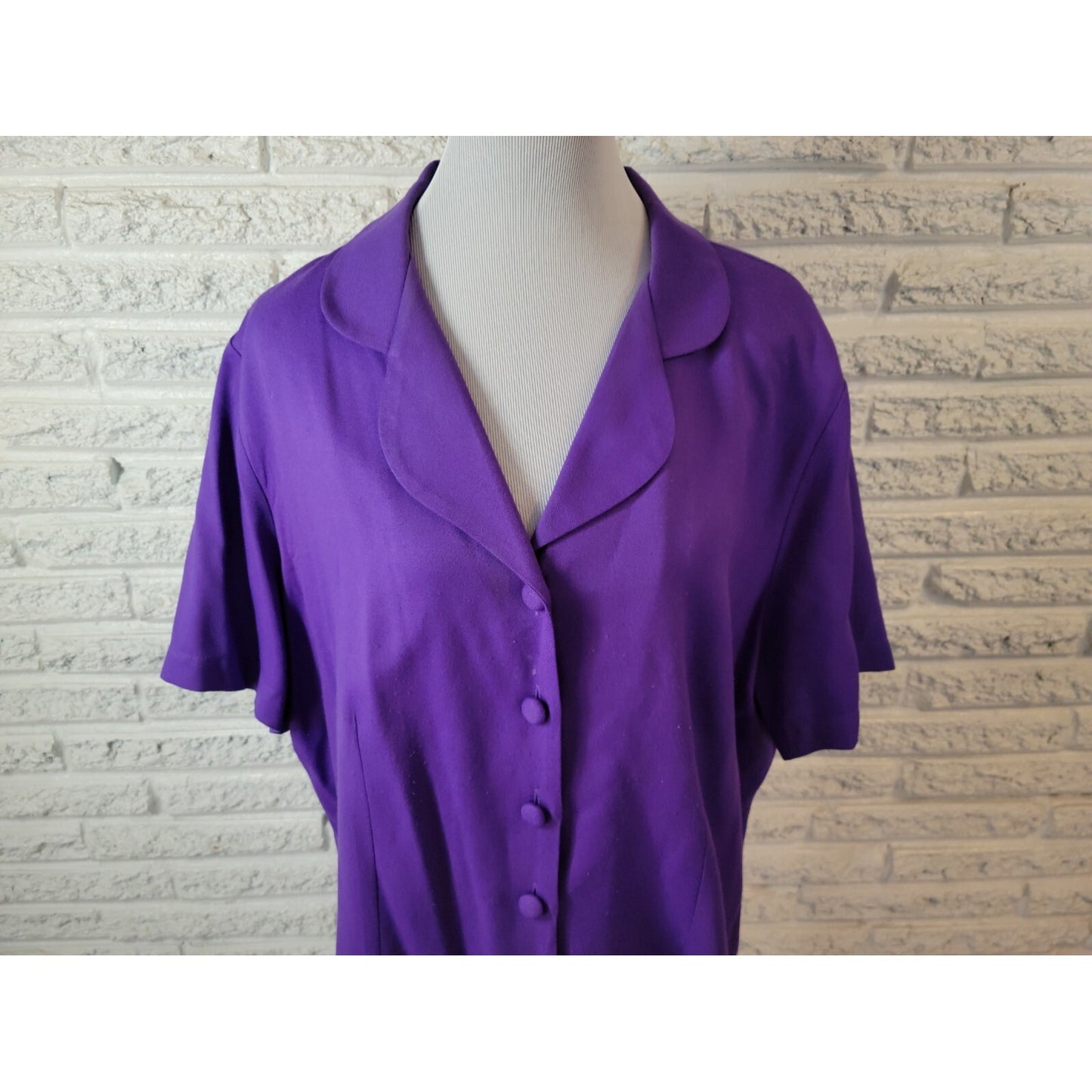 Radcliffe Sag Harbor Womens Jacket 2X Plus Blazer Cropped Purple Short Sleeve