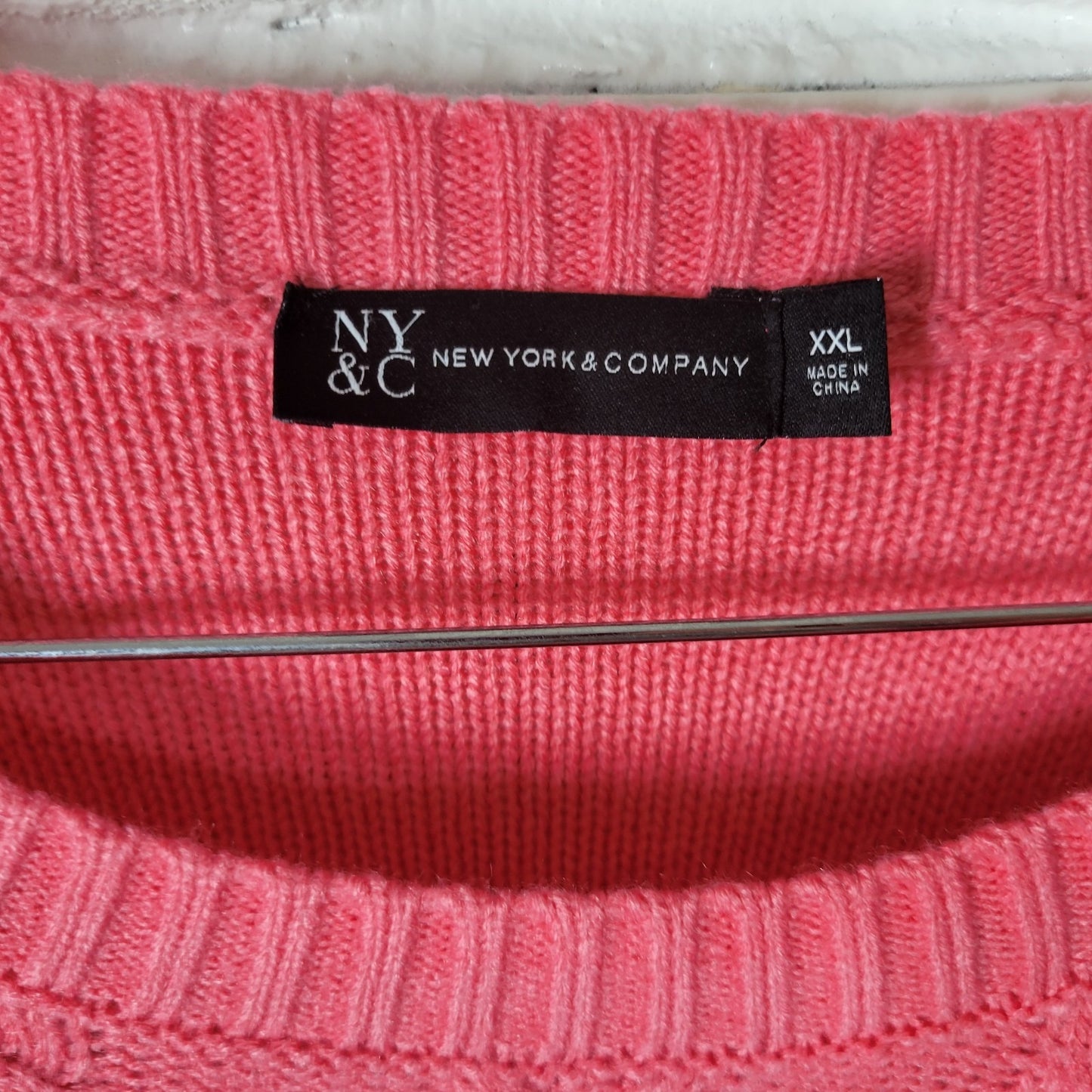 New York Co Womens Dress XXL Plus Sweater Long Sleeve Cable Knit Rainbow Acrylic