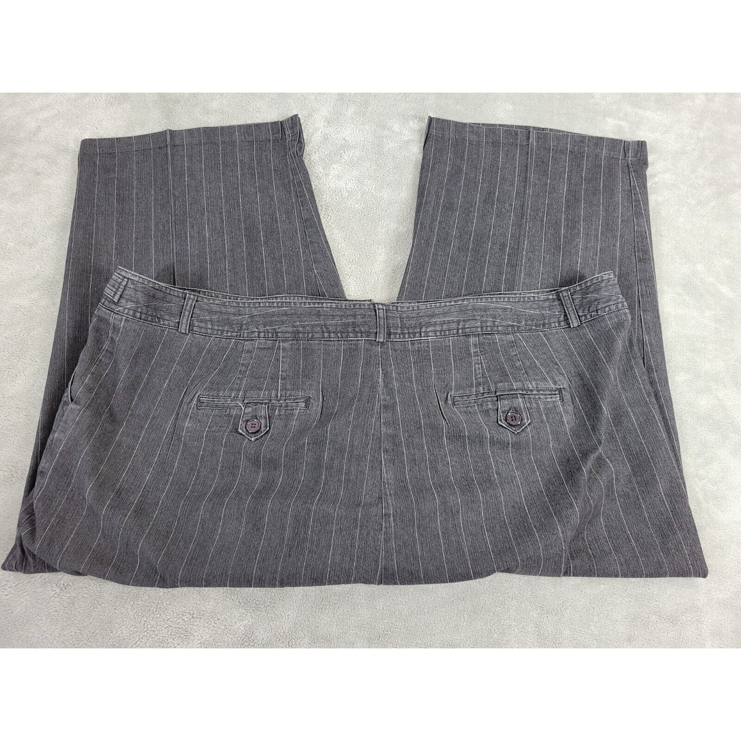 Cato Womens Pants 24W Plus Capri Black Stripe Cotton Blend Casual Stretchy Zip