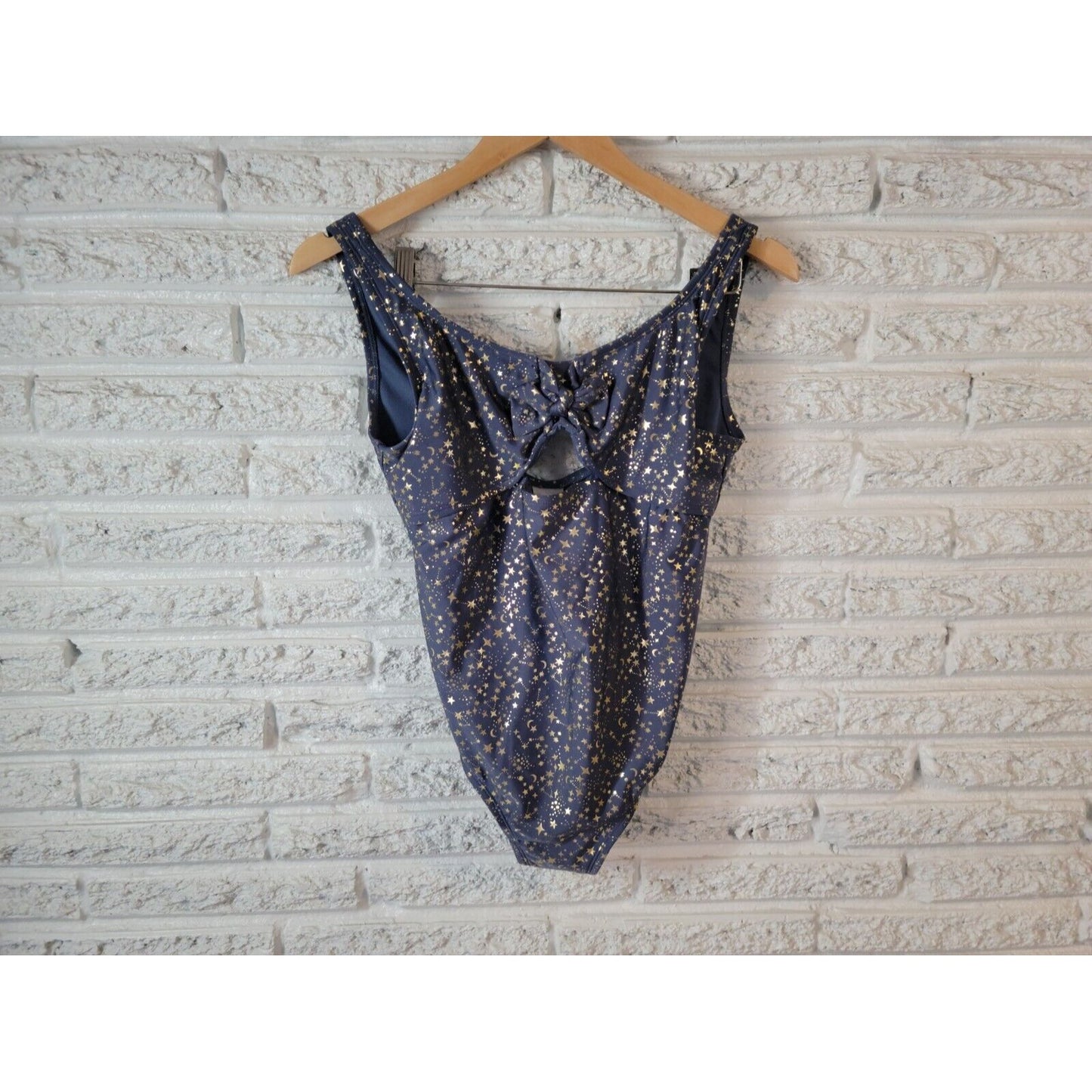 Art Class Womens Swimsuit Extra Large One Piece Window Blue Stars Poly Blend