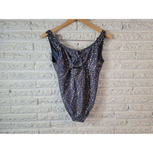 Art Class Womens Swimsuit Extra Large One Piece Window Blue Stars Poly Blend