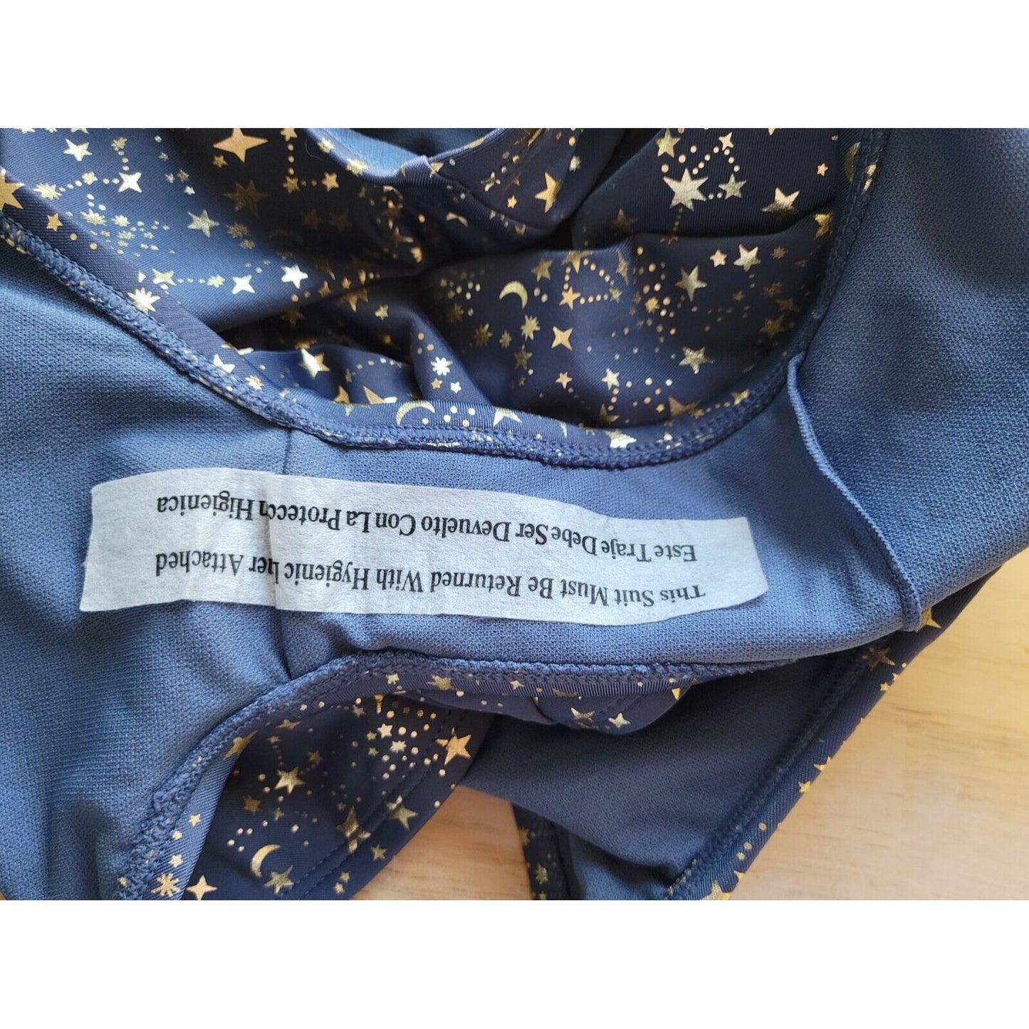 Art Class Womens Swimsuit Extra Large One Piece Window Blue Stars Poly Blend