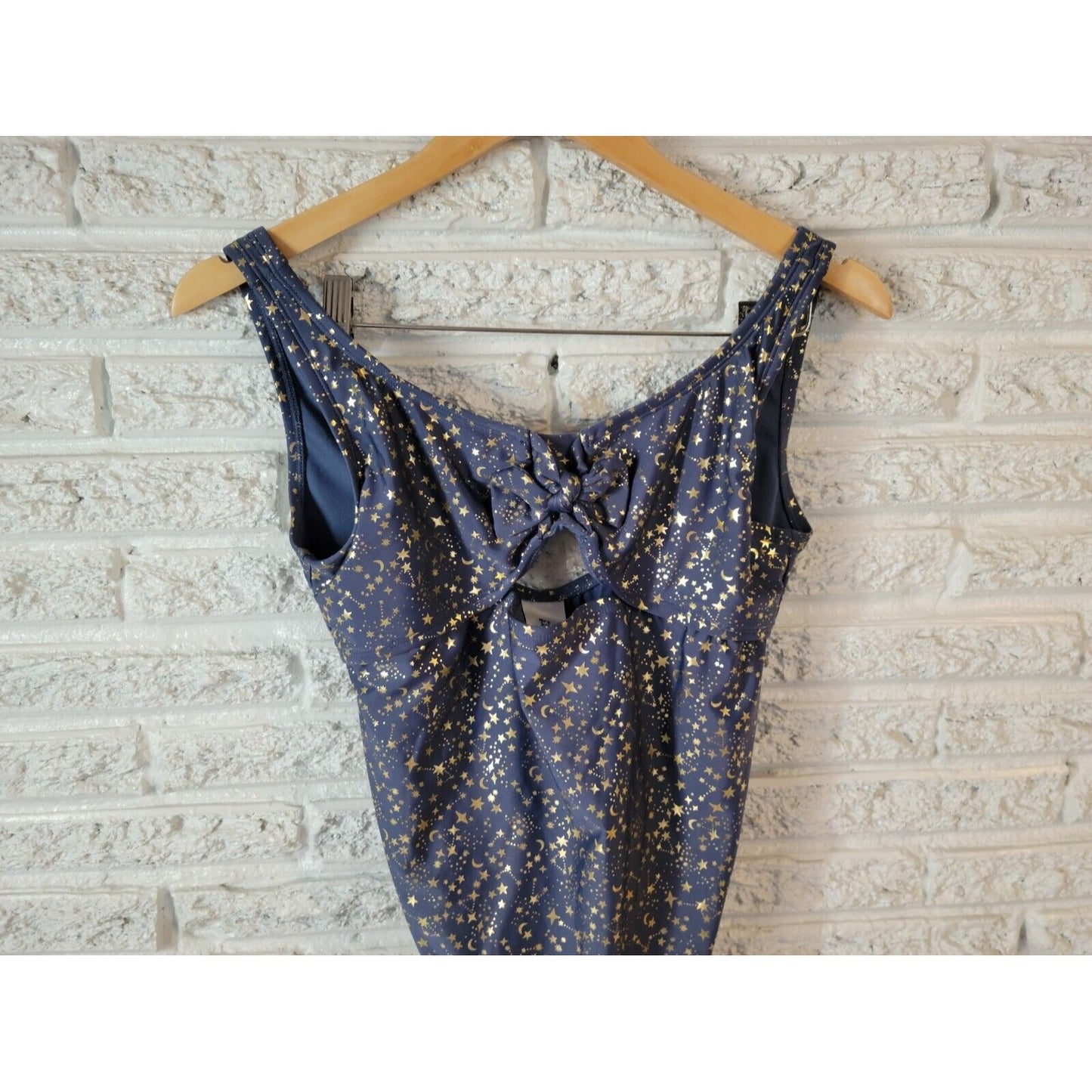 Art Class Womens Swimsuit Extra Large One Piece Window Blue Stars Poly Blend