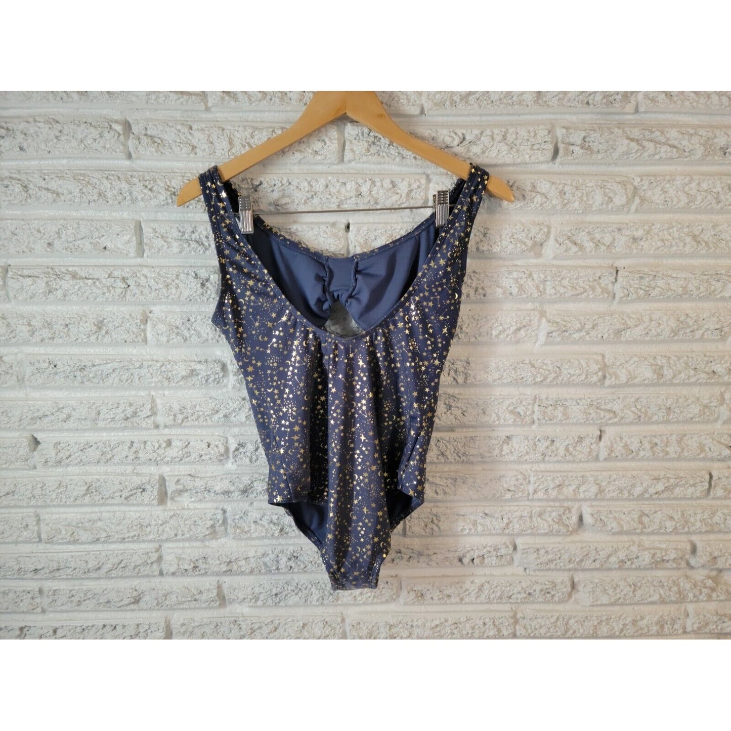 Art Class Womens Swimsuit Extra Large One Piece Window Blue Stars Poly Blend