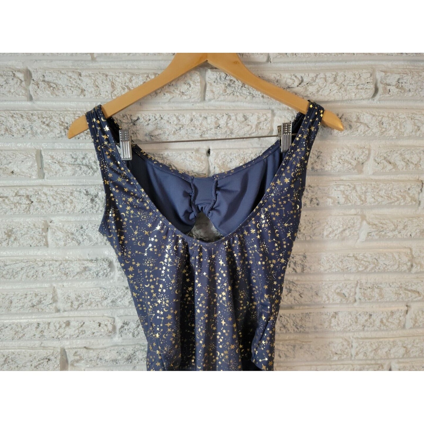 Art Class Womens Swimsuit Extra Large One Piece Window Blue Stars Poly Blend
