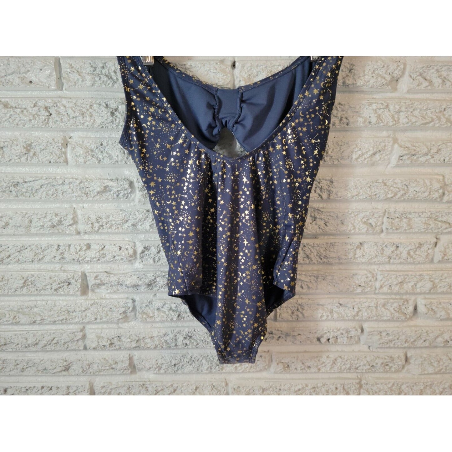 Art Class Womens Swimsuit Extra Large One Piece Window Blue Stars Poly Blend