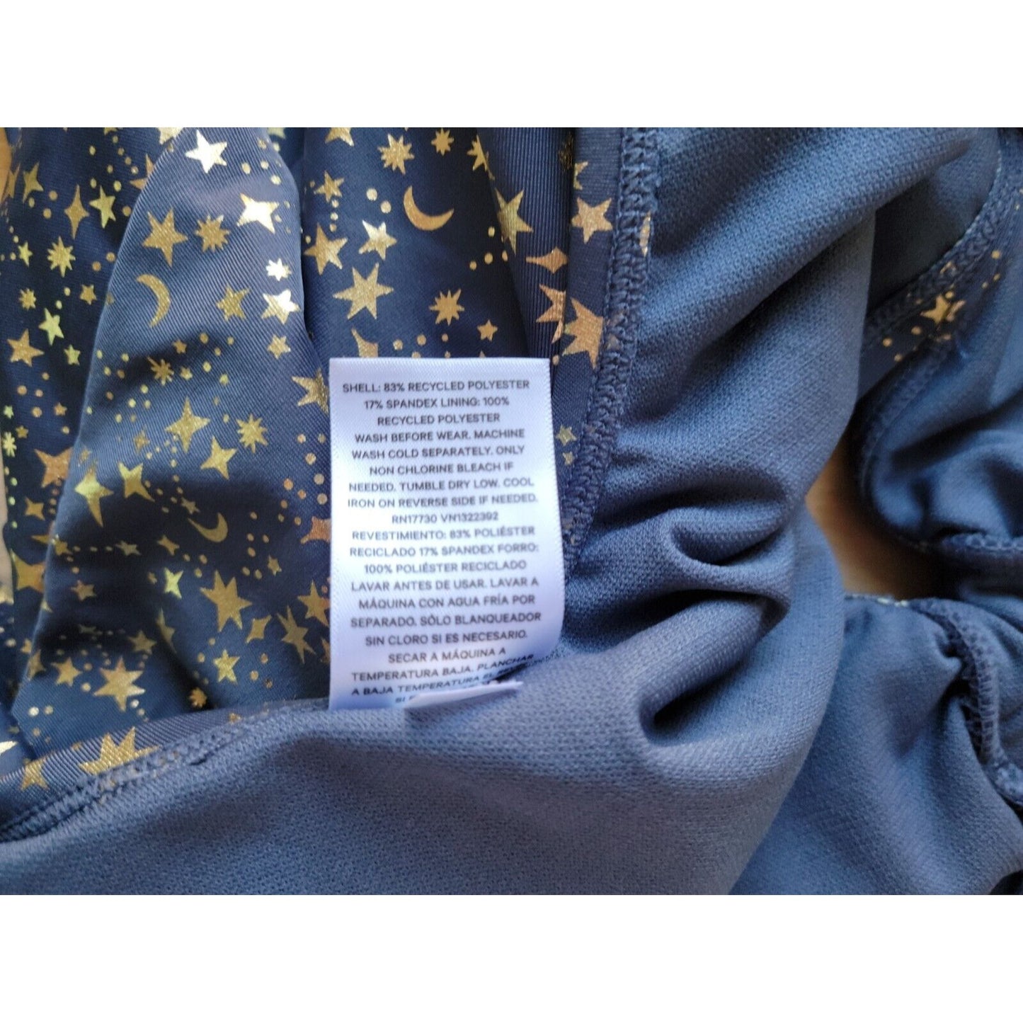 Art Class Womens Swimsuit Extra Large One Piece Window Blue Stars Poly Blend