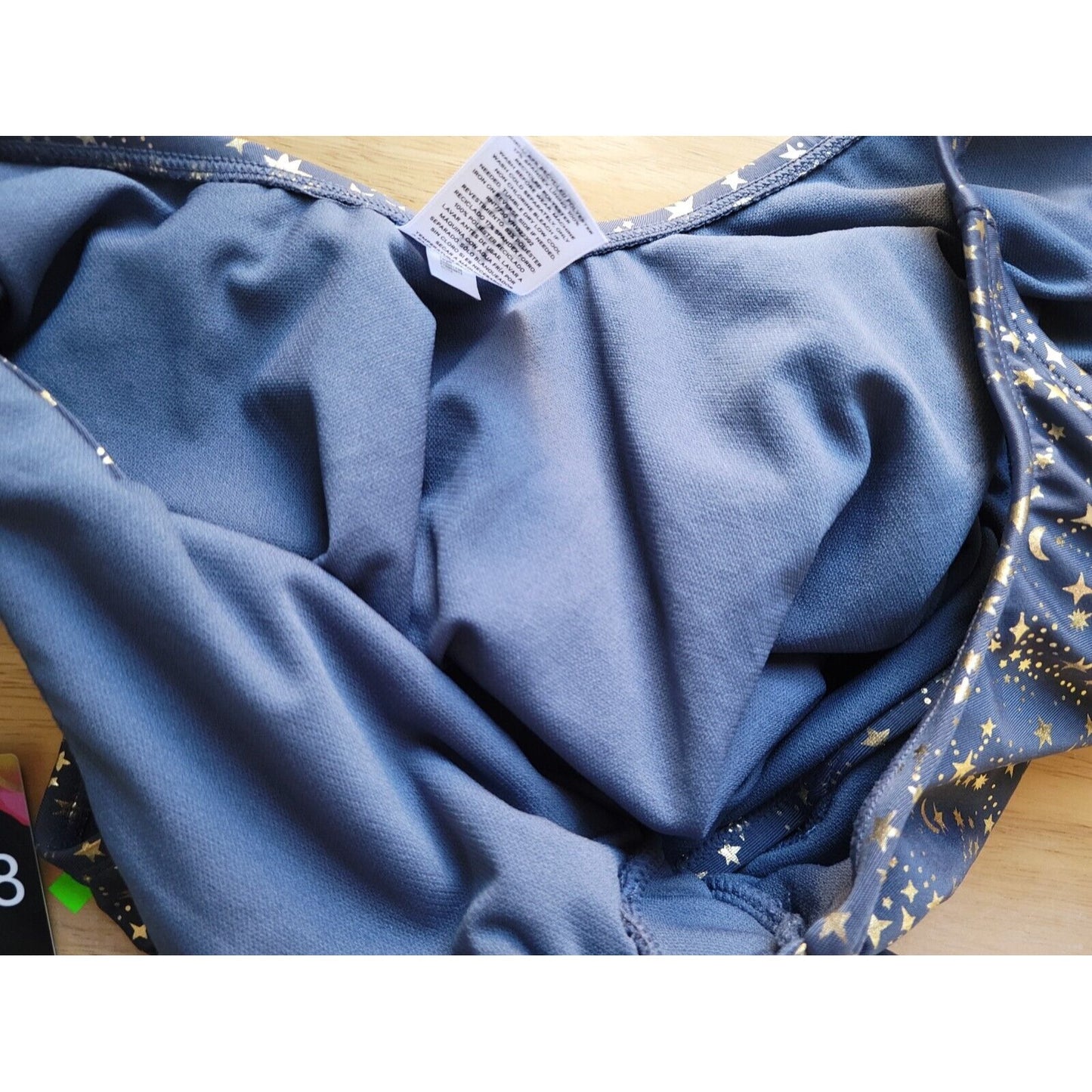 Art Class Womens Swimsuit Extra Large One Piece Window Blue Stars Poly Blend