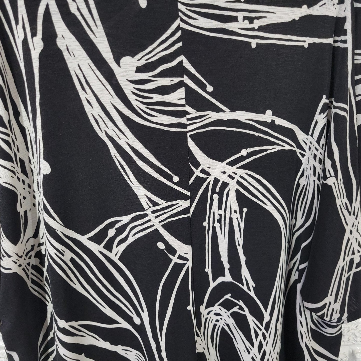 Lane Bryant Womens Top 22 24 Plus Black Geometric Poly Blend Office Casual Comfy