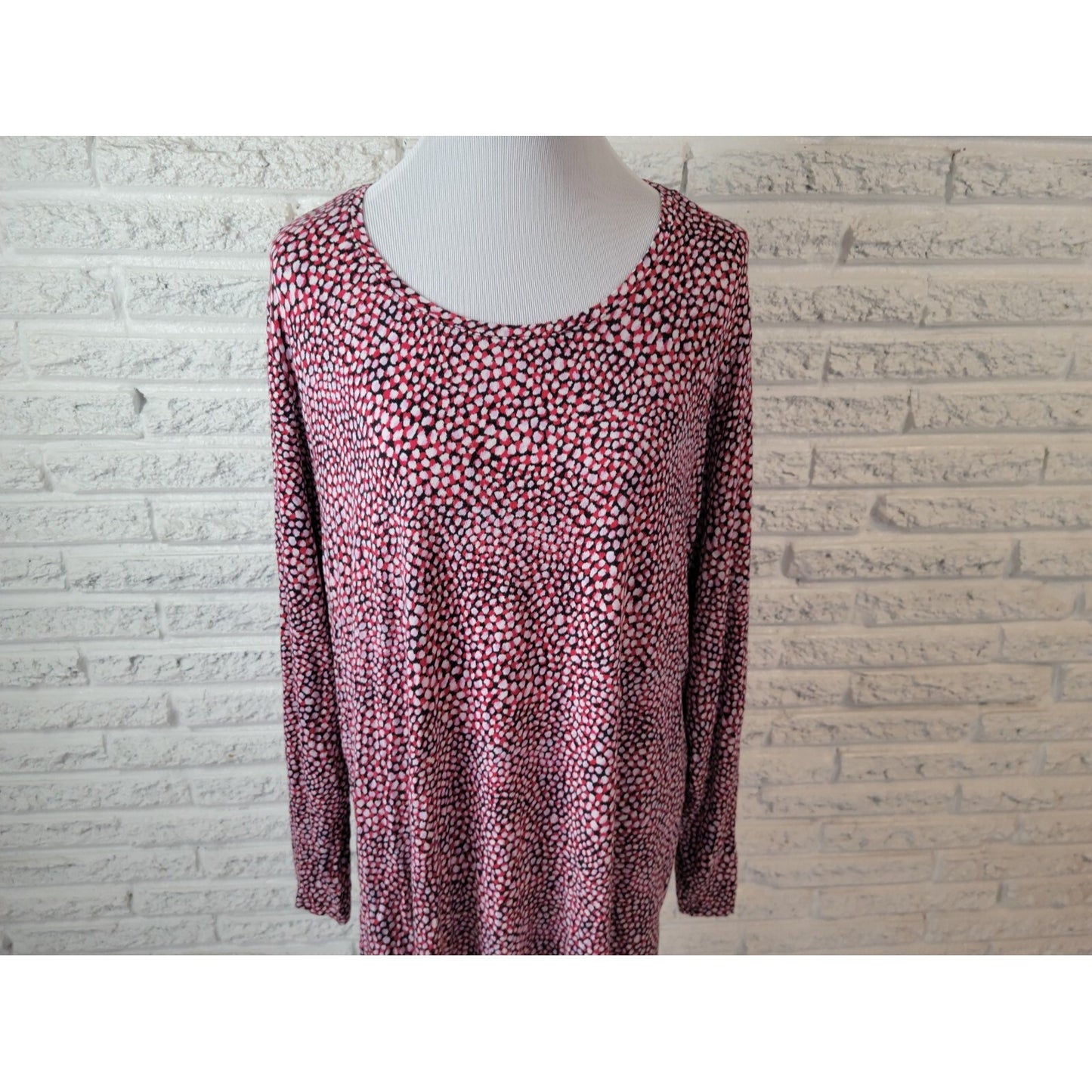 Apt 9 Womens Top 3X Plus Tunic Red Watercolor Lightweight Pullover Rayon Blend