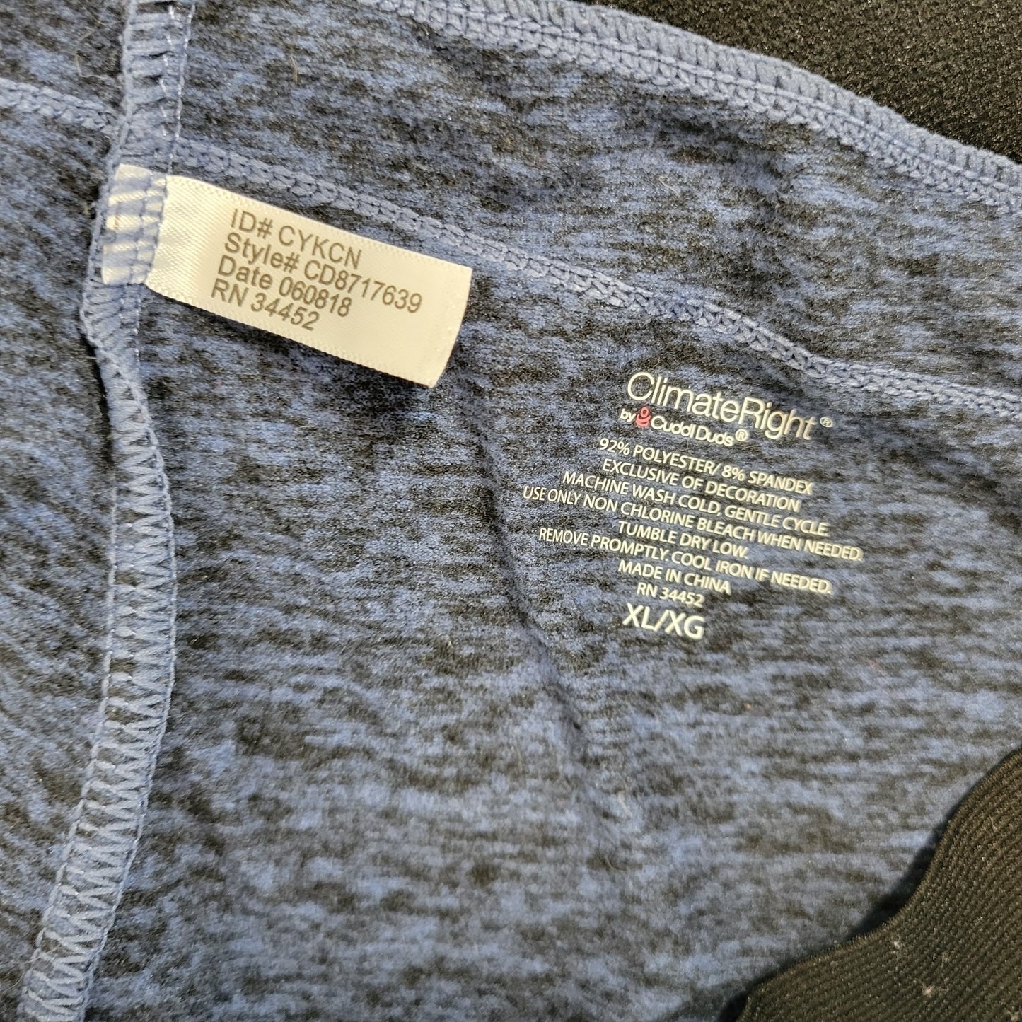 Cuddl Duds Women Pants XL Pull On Climate Right Lightweight Blue Heather Active