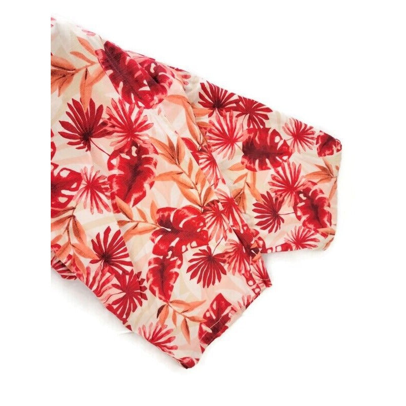 Liz Claiborne Women Pants 24P Plus Michaela Capri Red Floral Cotton Casual Comfy