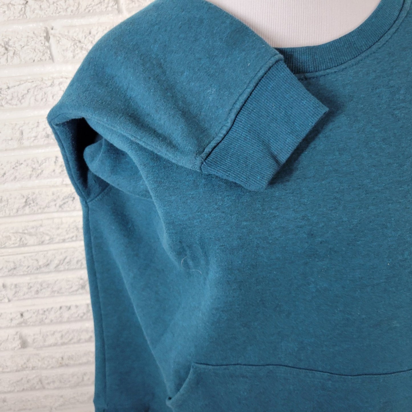 Danskin Womens Sweatshirt XXL Plus Long Sleeve Blue Green Cotton Blend Pockets