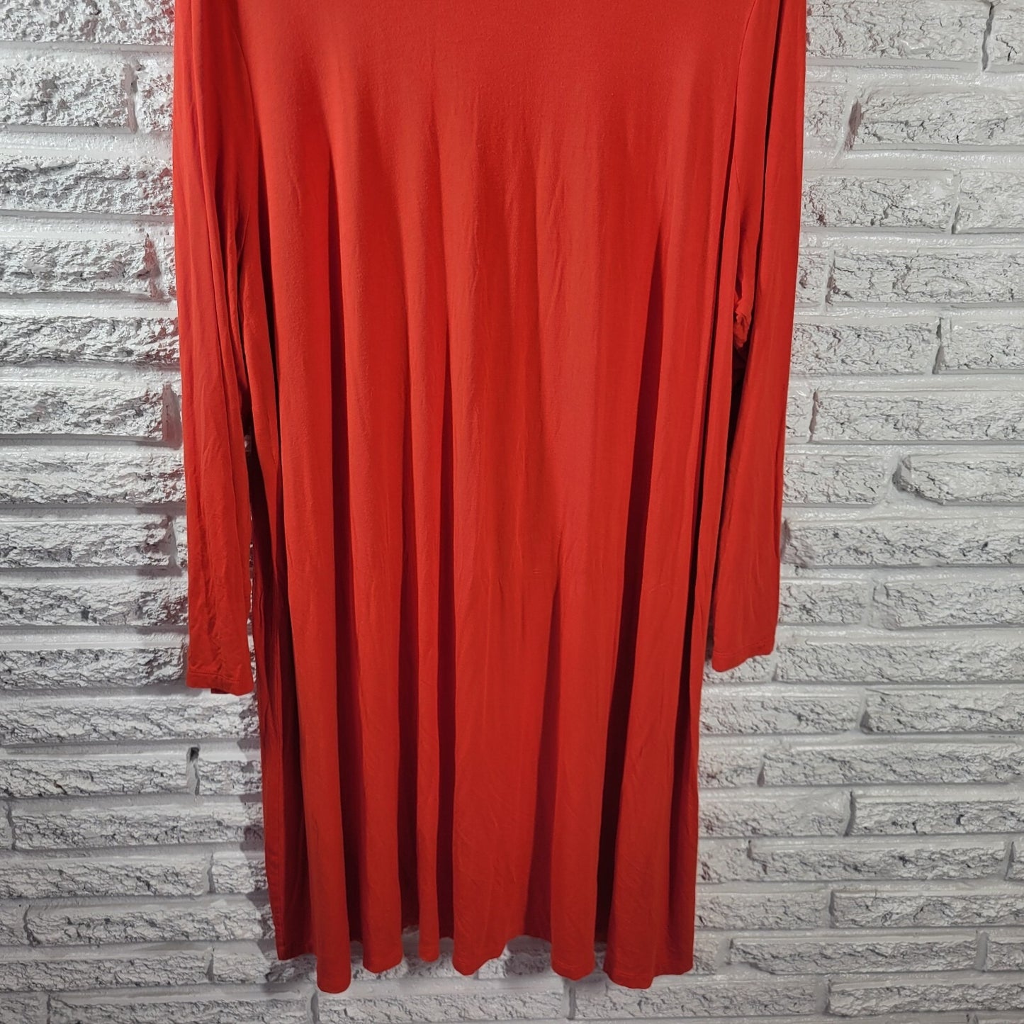 Old Navy Womens Dress 3X Plus Long Sleeve Red Rayon Spandex Comfy Stretchy