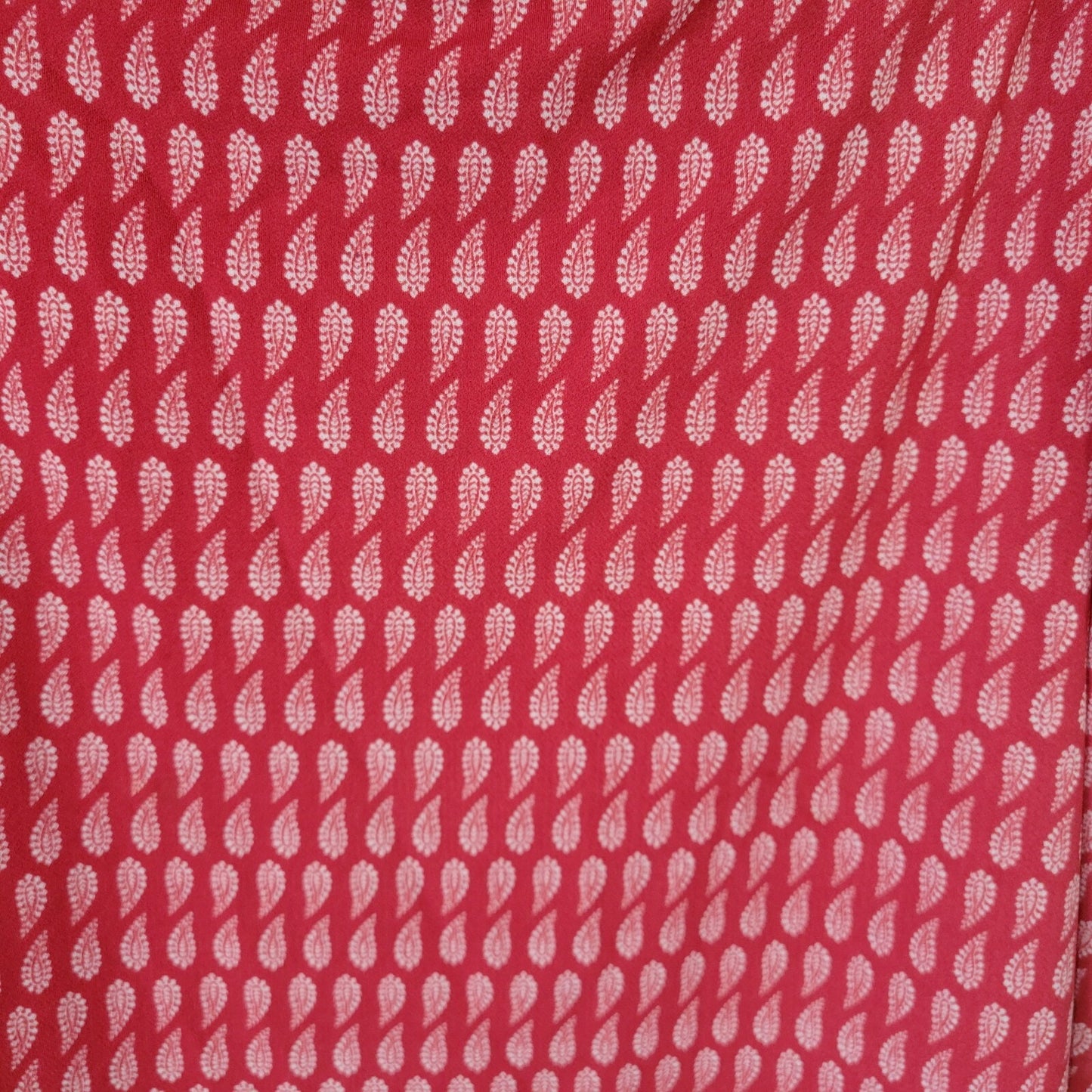 Cato Est 1946 Women Top 14W 16W Plus Swing Red Paisley Cold Shoulder Poly Blend