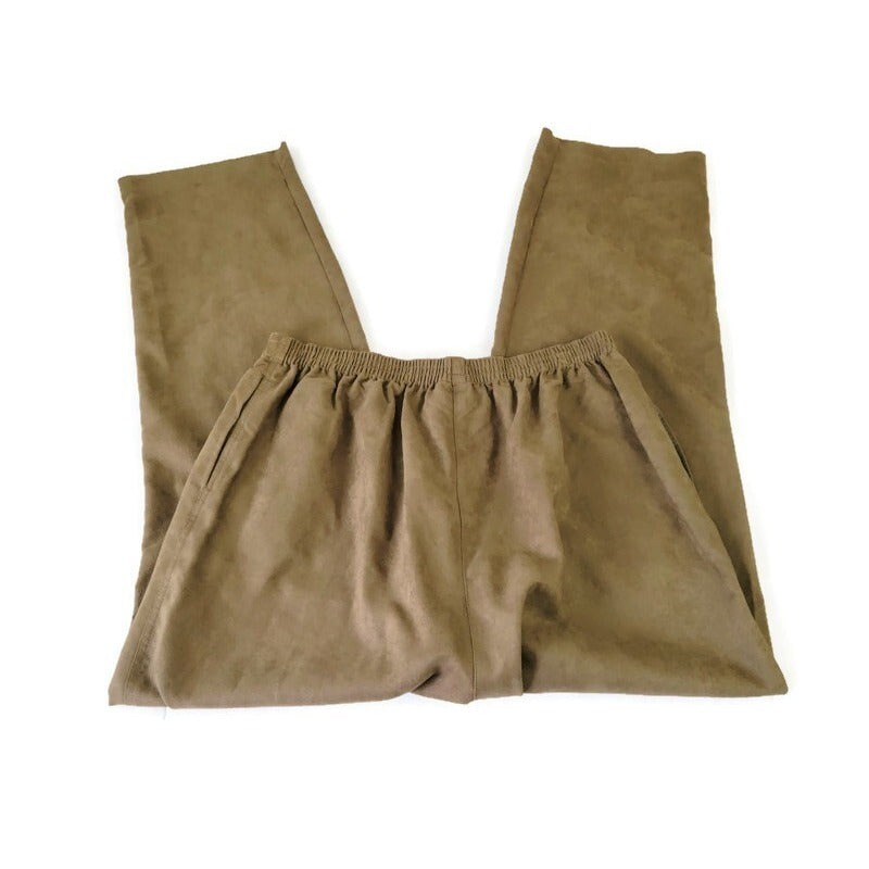 Stonebridge Womens Pants 1X Plus Straight Leg Pull On Comfort Polyester Brown