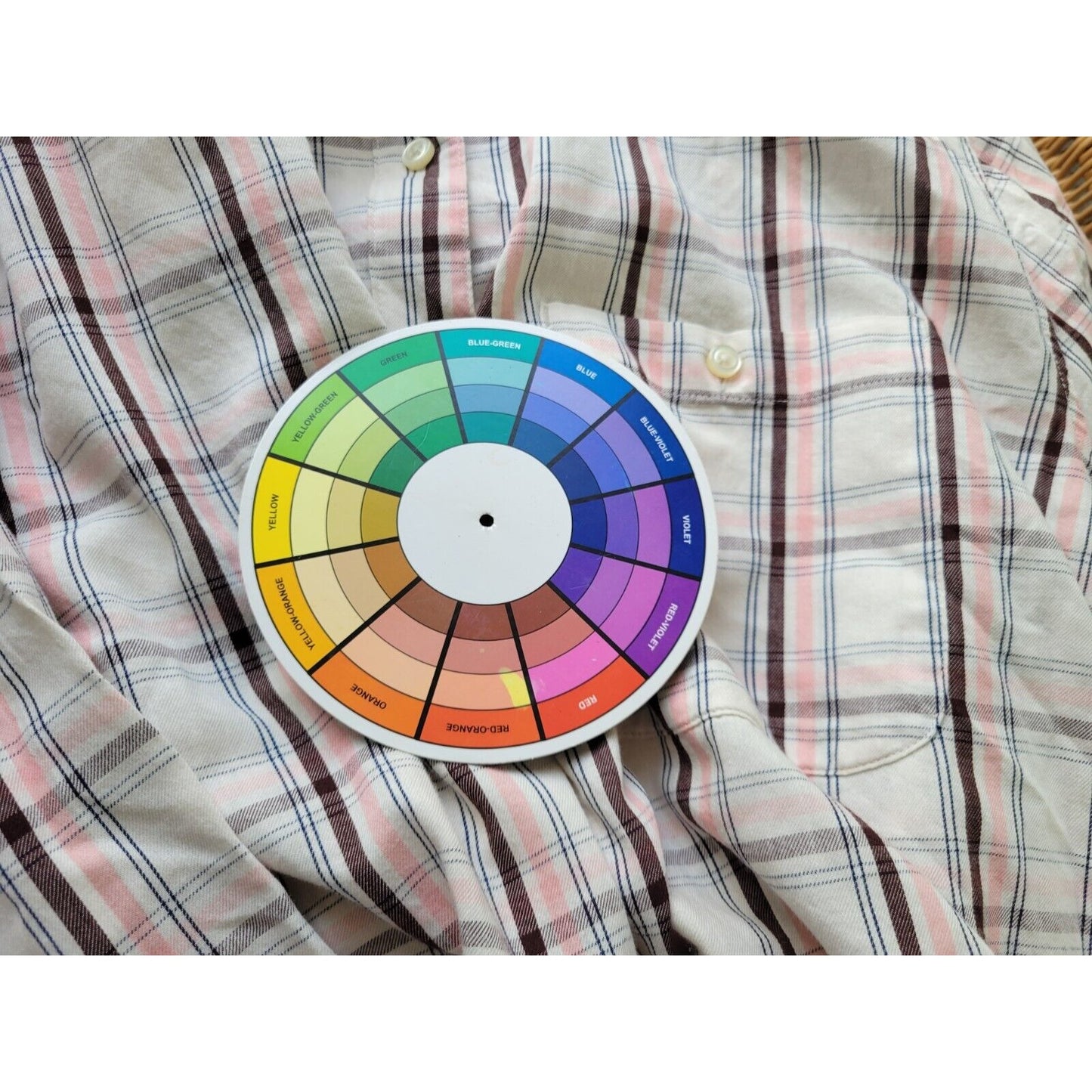 Lee Women Top 1X Long Sleeve Brown Pink Plaid Cotton Pocket Casual Collar Button