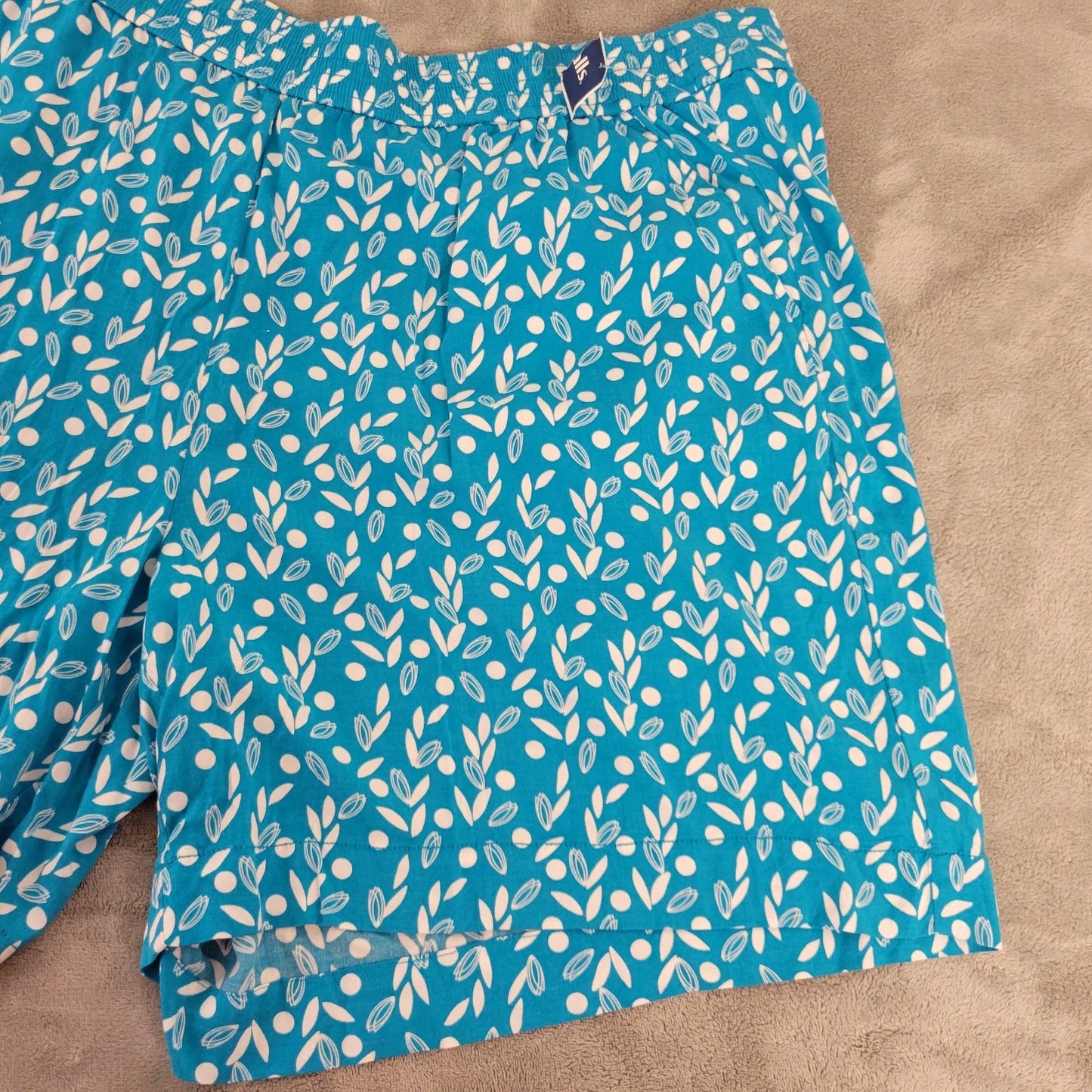 Lane Bryant Womens Shorts 22 24 Plus Pull On Lightweight Blue Floral Pockets