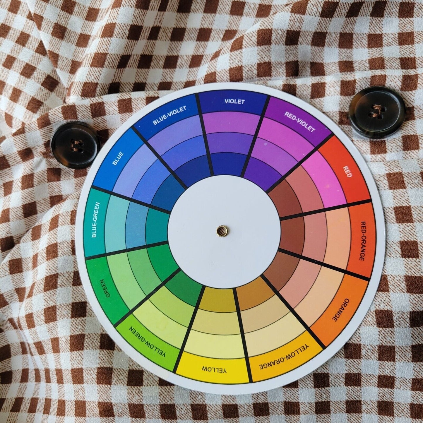 Cato Est 1946 Womens Top 26W 28W Ruched Sleeve Brown Plaid Lightweight Polyester