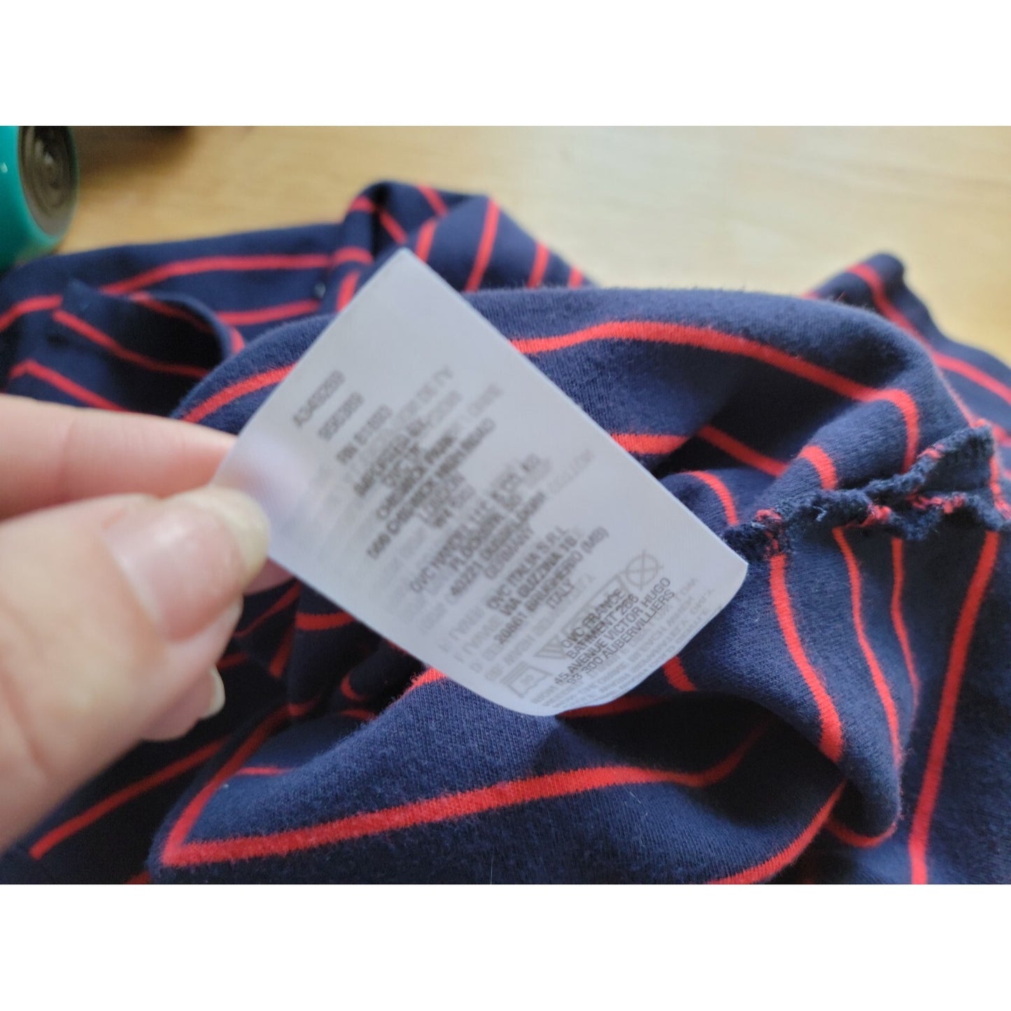 Isaac Mizrahi Live QVC Womens Top 1X Plus Tee Blue Stripe Cotton Casual VNeck