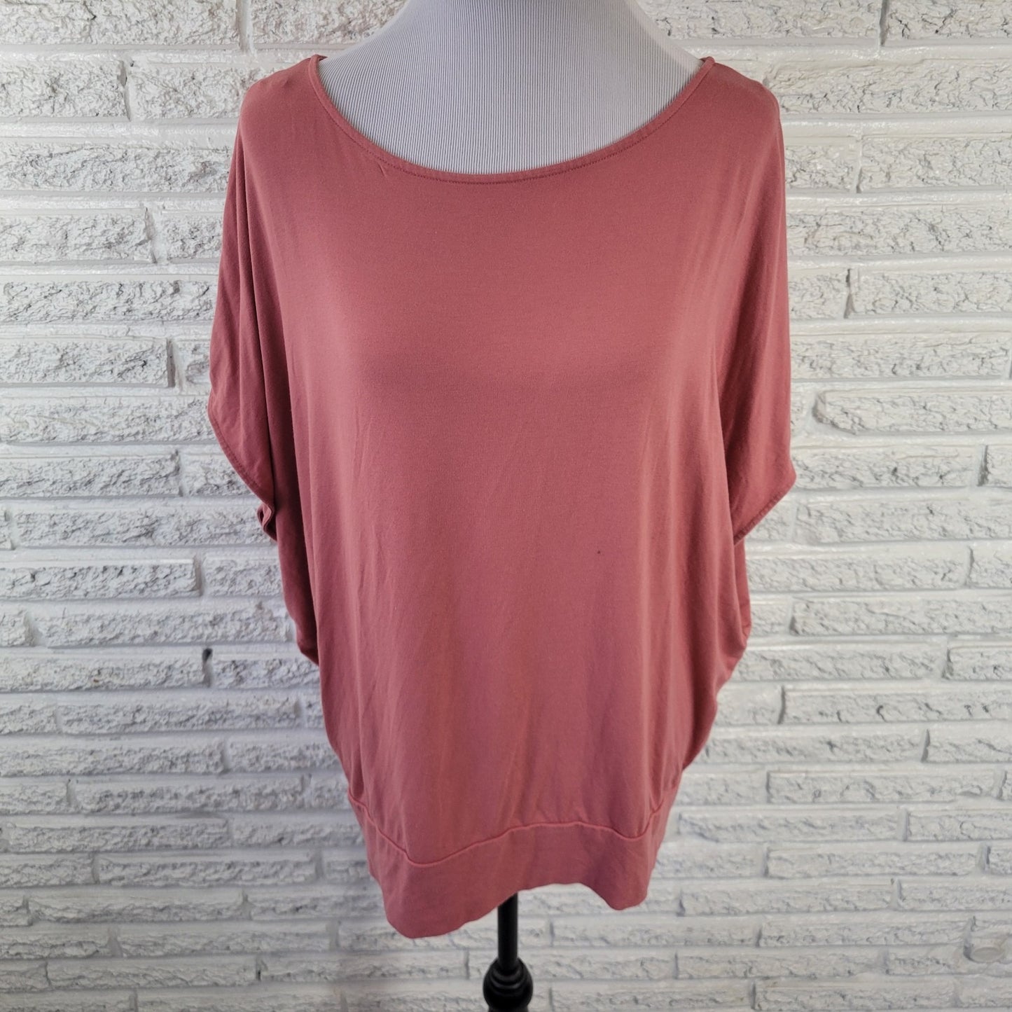 Alfani XL Dusty Rose Pink Sleeveless Top Rayon Spandex Stretch V-Neck Blouse
