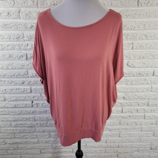 Alfani XL Dusty Rose Pink Sleeveless Top Rayon Spandex Stretch V-Neck Blouse