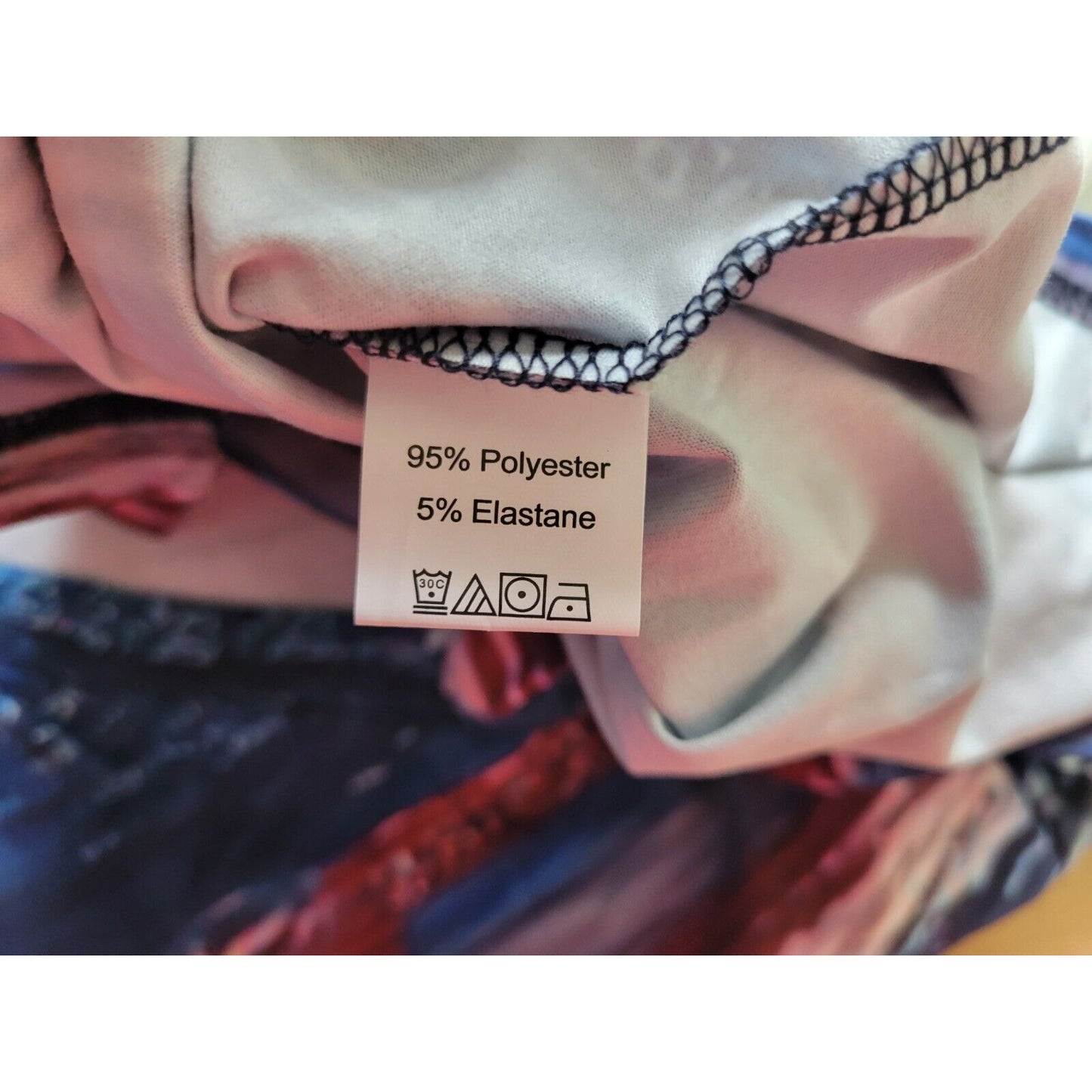 Emery Rose Women Top 1XL Plus Tee Tunic Long Sleeve Blue Watercolor Poly Blend