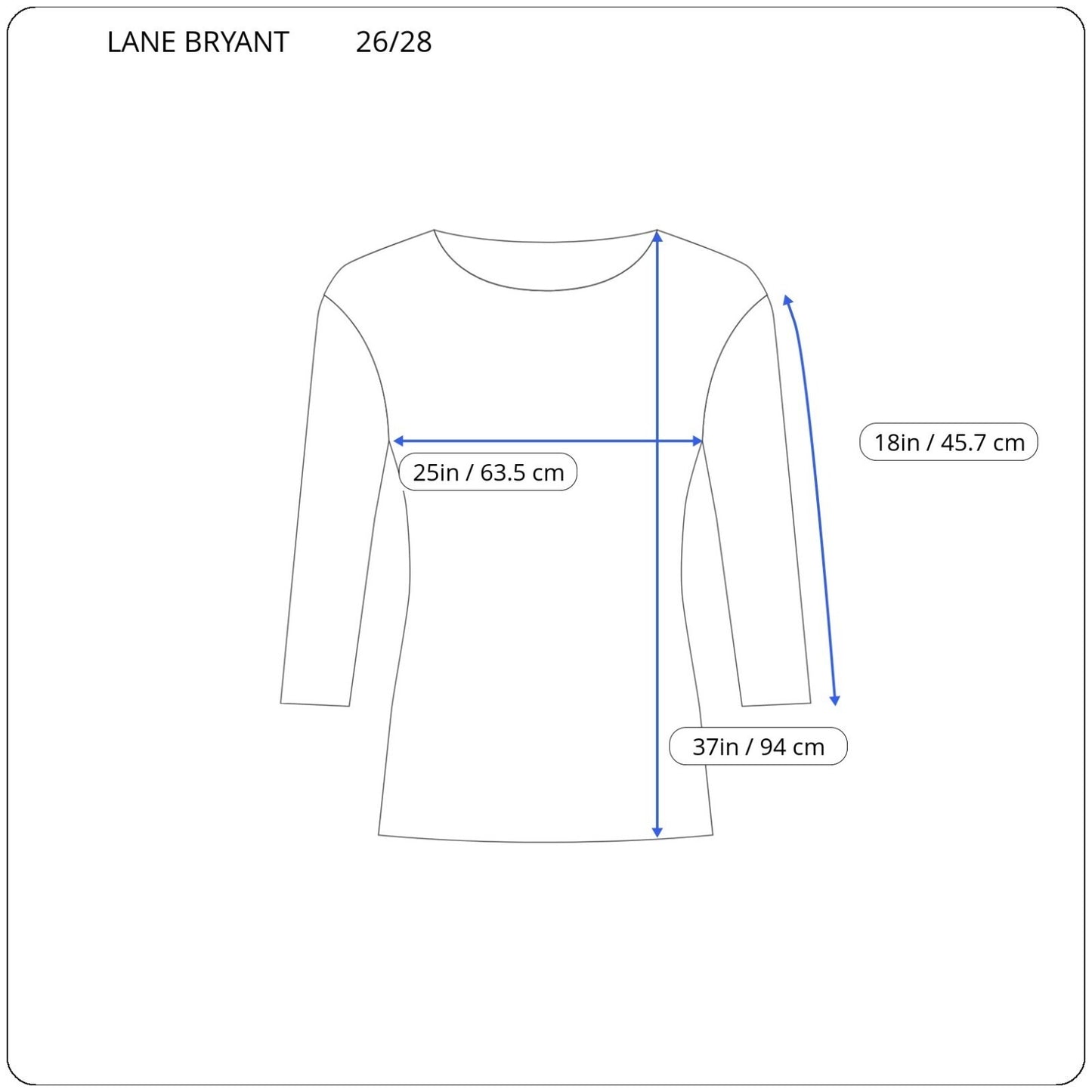 Lane Bryant Womens Top 26 28 Plus Tunic 3/4 Sleeve Asymmetric Black Semi Sheer