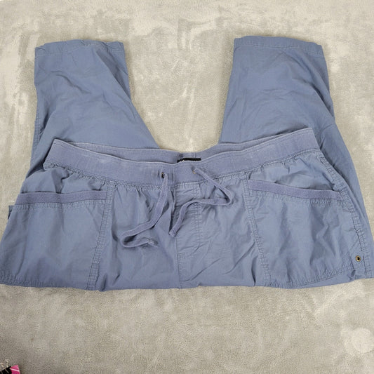 Lee Womens Pants 24W Plus Capri Cargo Relaxed Fit Blue Pull On Lightweight Comfy