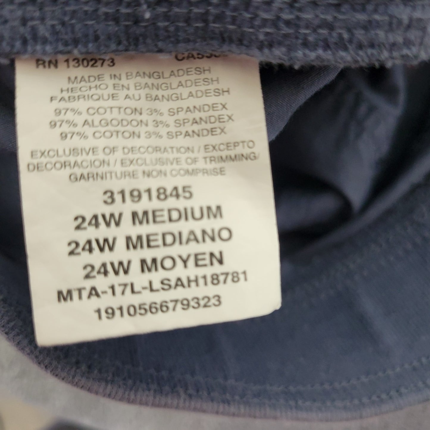 Lee Womens Pants 24W Plus Capri Cargo Relaxed Fit Blue Pull On Lightweight Comfy