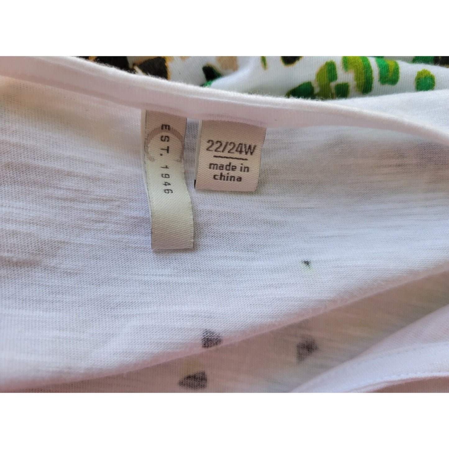 Est 1946 Womens Top 22W 24W Tee Ruffle Sleeve Yellow Floral Casual Cotton Blend