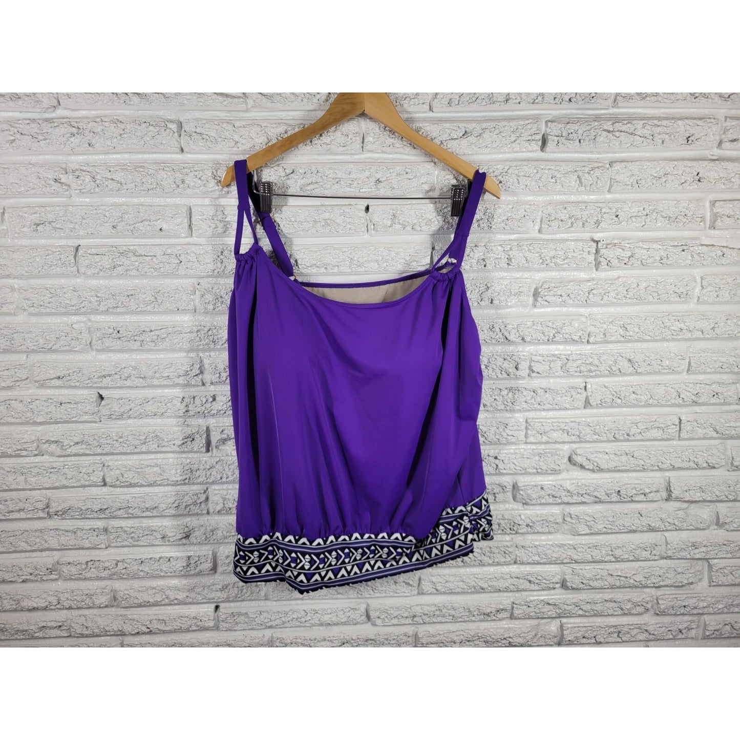 Swimsuits for All Womens Swimsuit 26 Plus Top Only Purple Bra Adjustable Strap