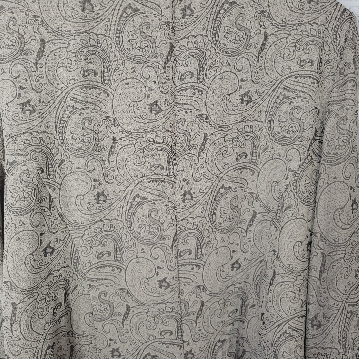 Perceptions Womens Jacket 20W Plus Blazer Pintucked Sleeve Beige Paisley Office