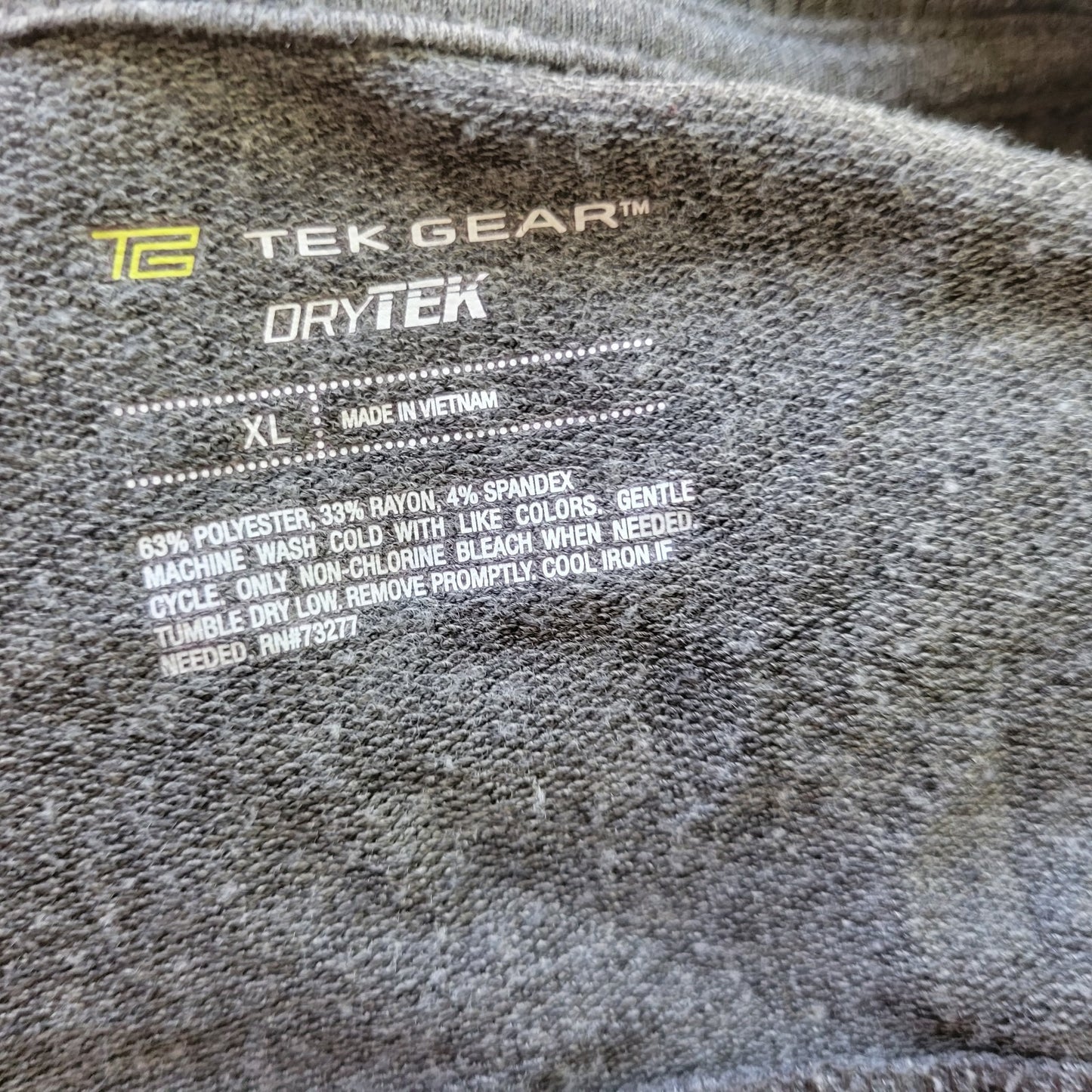 Tek Gear Womens XL Long Sleeve Gray Tee Stretch Jersey Crew Neck Casual Active