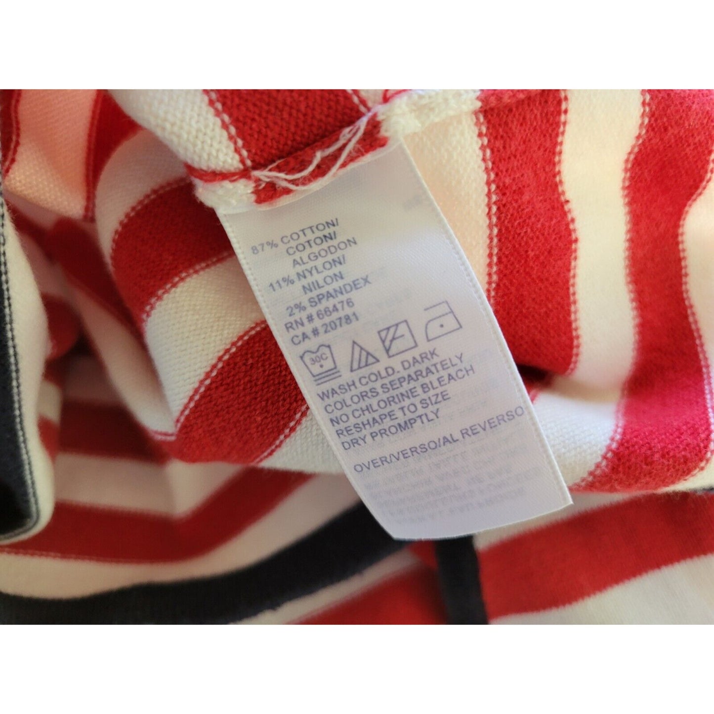 Tommy Hilfiger Women Top 3X Plus Tee Short Sleeve Knit Red Stripe Cotton Blend