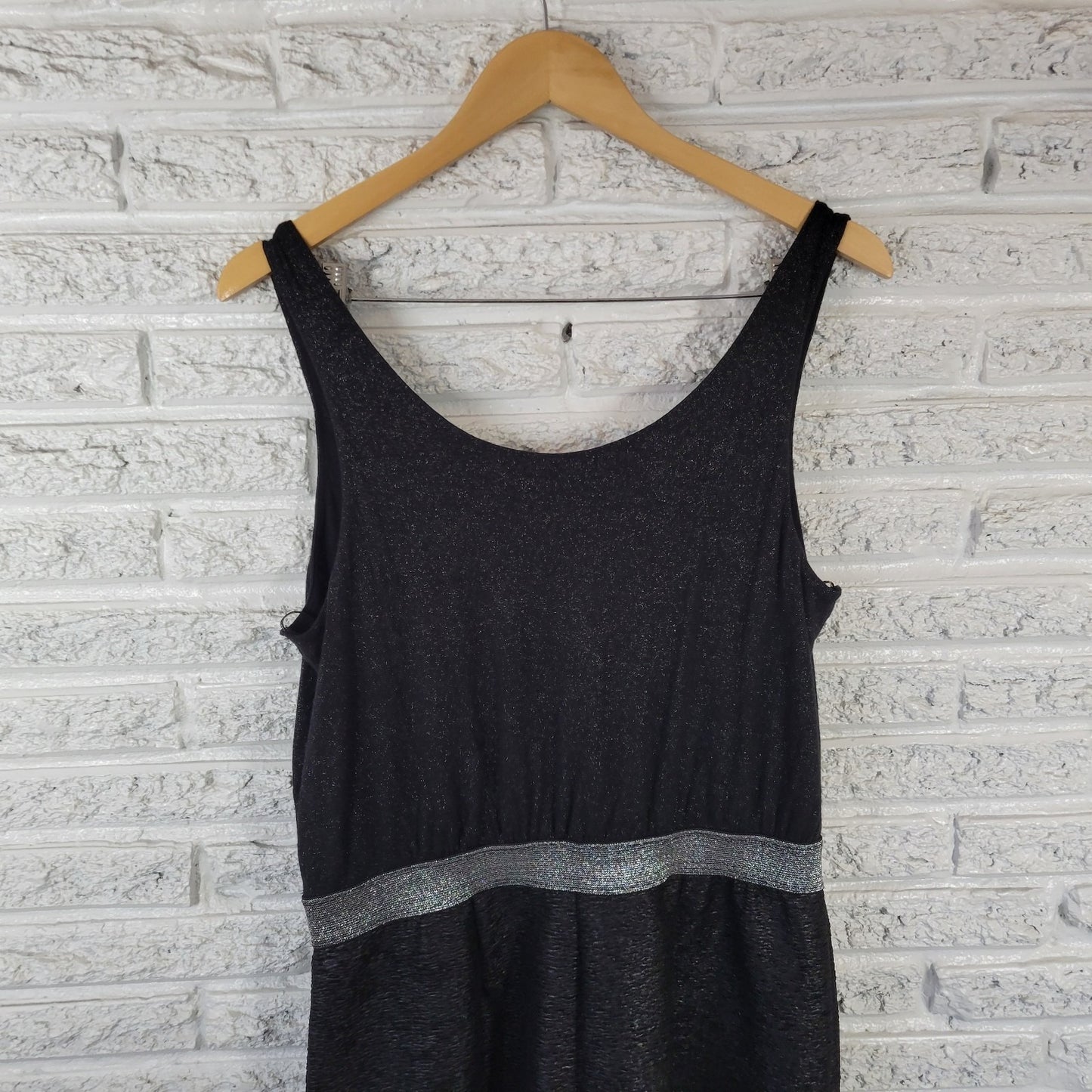 Forever 21 Dress 1X Mini Sleeveless Party Little Black Dress Metallic Sparkle