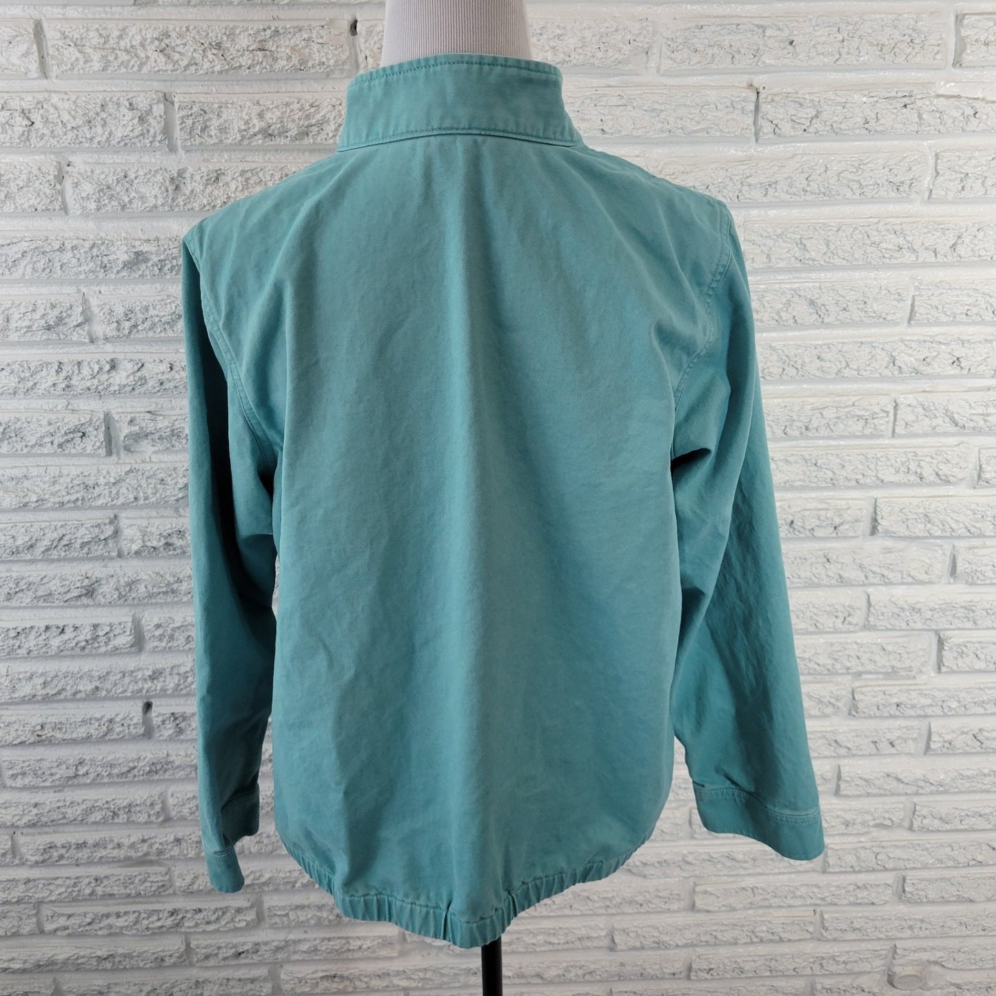 CJ Banks Womens Jacket Extra Large XL Denim Baby Blue Pockets Zip Snap Casual