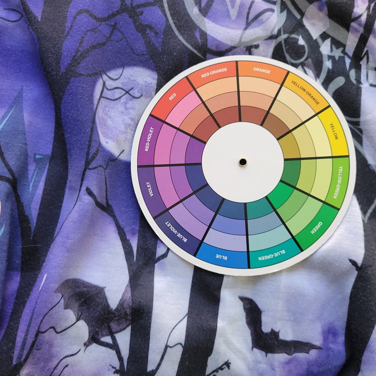 Halloween Womens Top XL 16 18 Tee 3/4 Sleeve Purple Haunted House Spooky Night