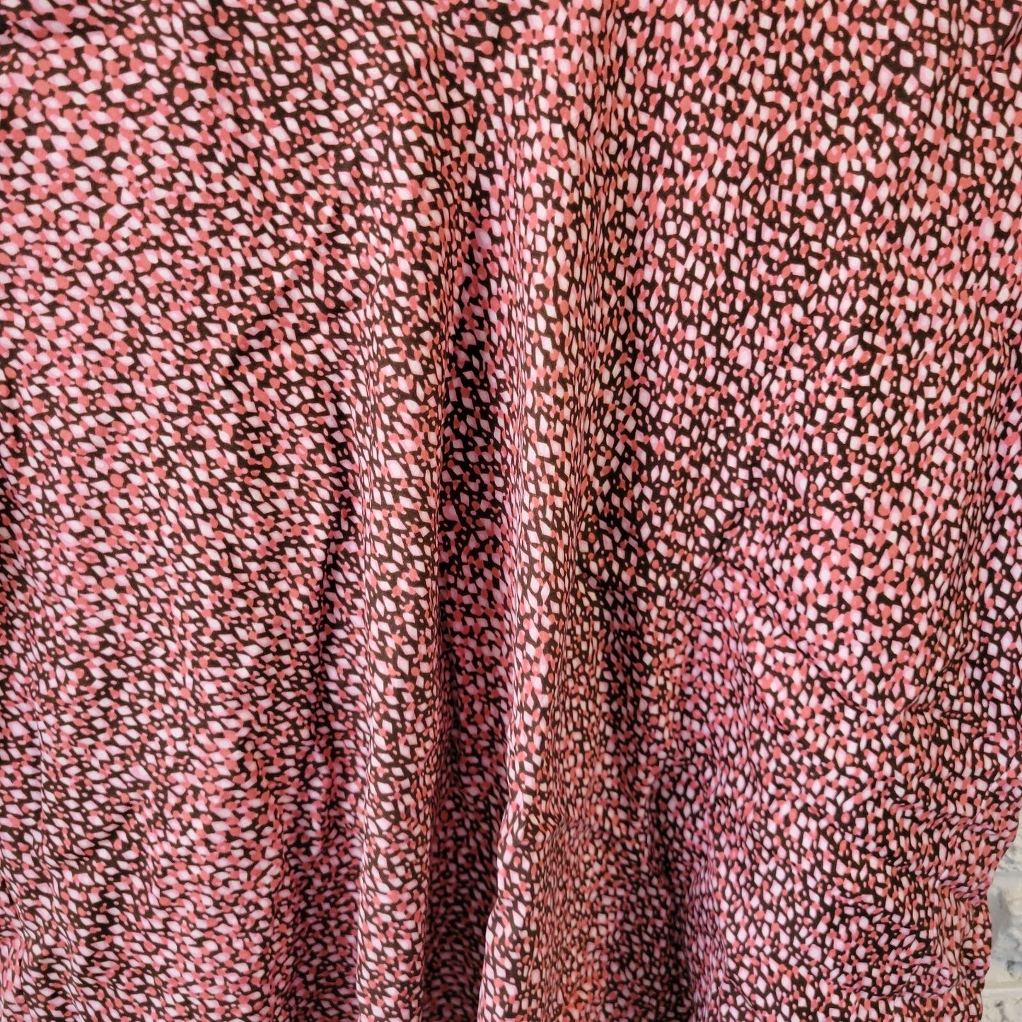 Avenue Womens Top 30 32 Plus Tank Pink Brown Geometric Silk Office Casual