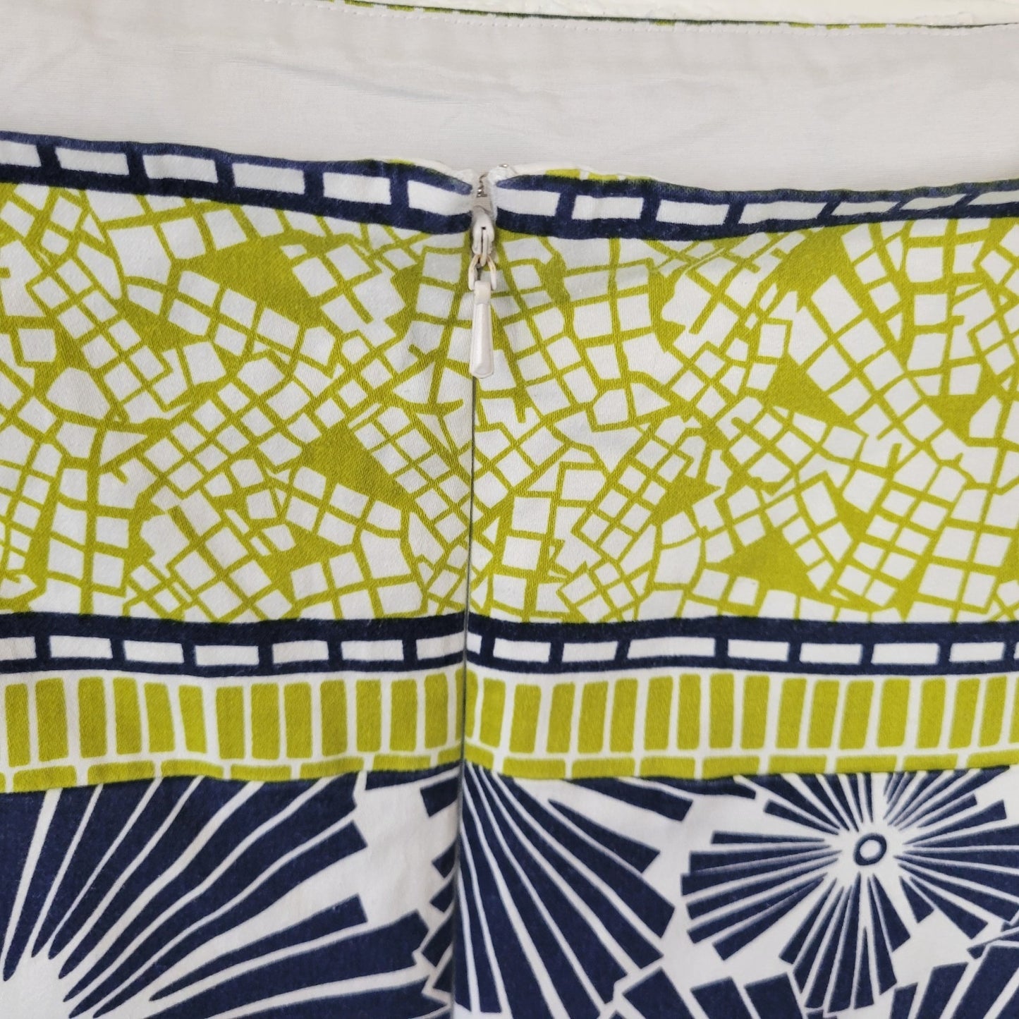 Adrianna Papell Women's 22W Blue White Geometric Sleeveless Mini Dress Pockets