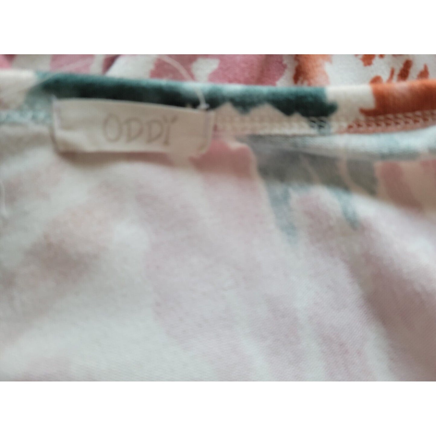 Oddy Womens Top 3XL Plus Tunic Puff 3/4 Sleeve Brown Watercolor Poly Blend