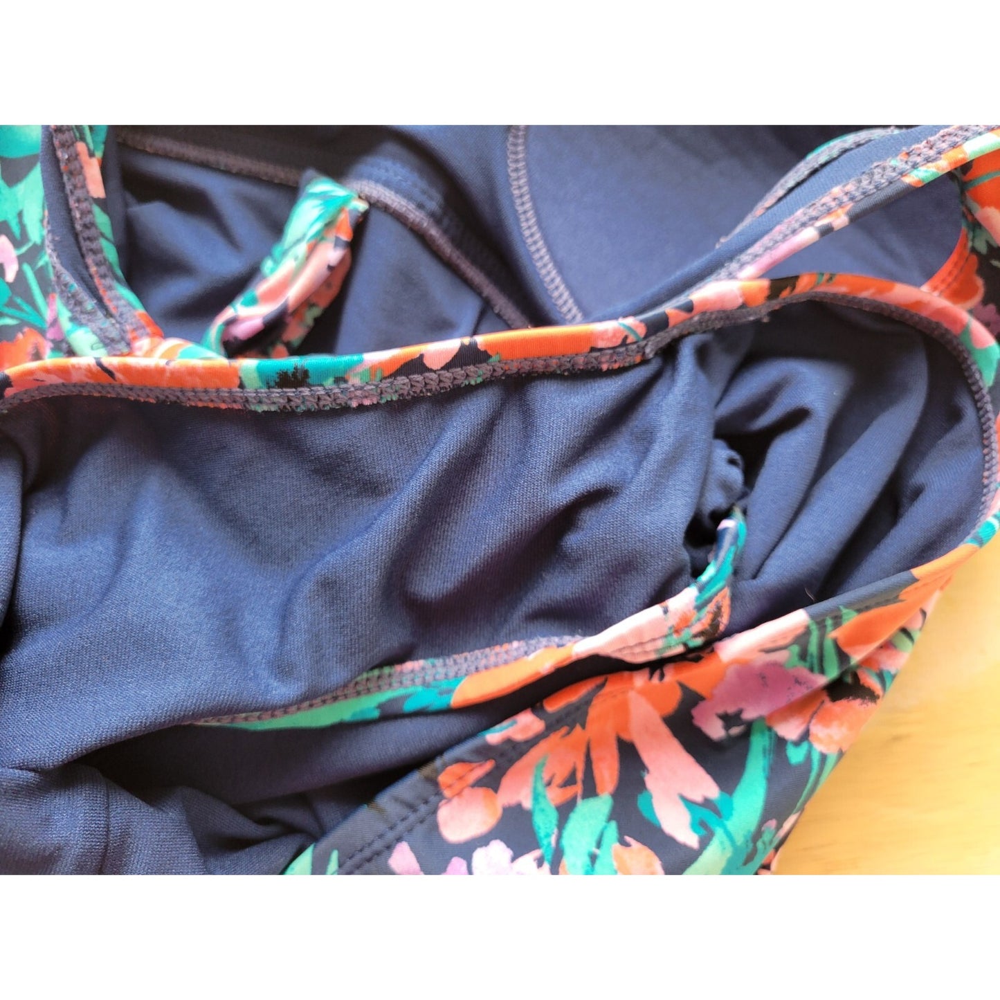 Catalina Women Swimsuit 2X 18W 20W Plus One Piece Built in Bra Halter Red Floral