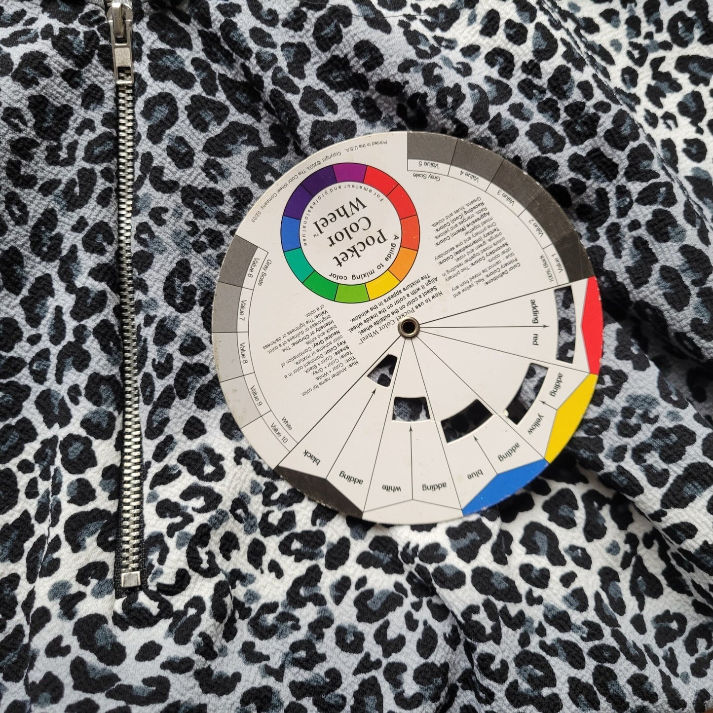 Green Envelope Womens Top 3X 3/4 Sleeve Knit Black Animal Poly Blend Print Zip