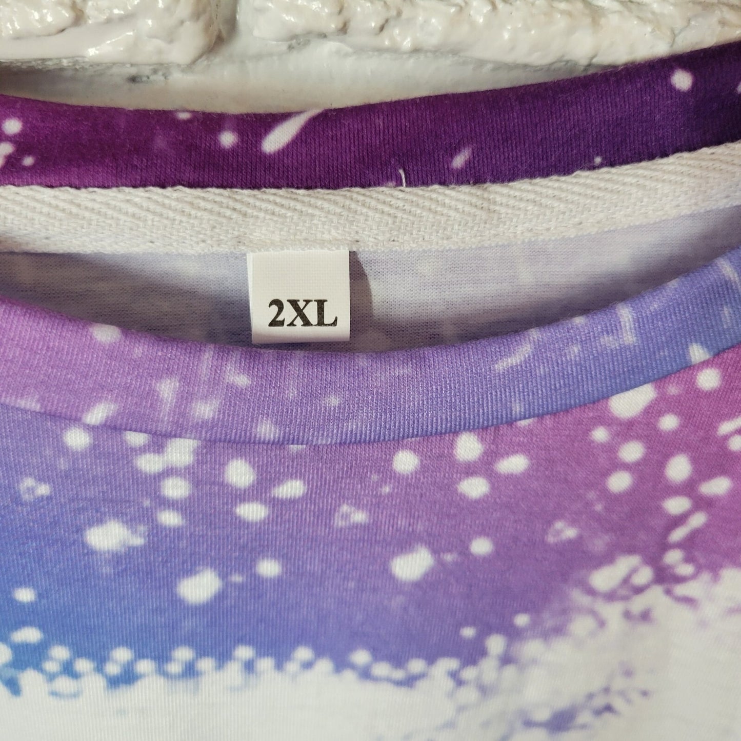 Womens Top 2XL Plus Tee Short Sleeve Just Breathe Dandelion Comfy Purple Blue