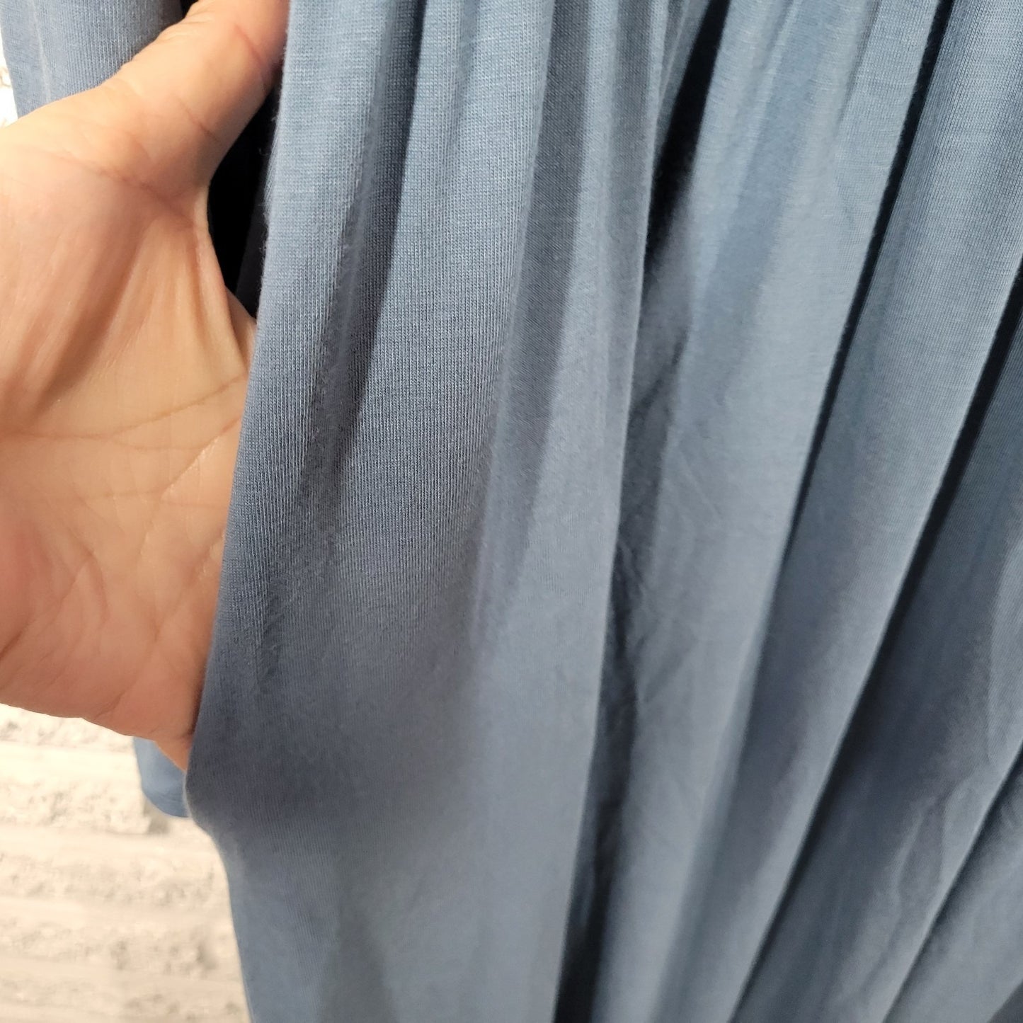 Zenana Outfitters Womens Dress 2X Plus Long Sleeve Maxi Blue Casual Comfy Travel