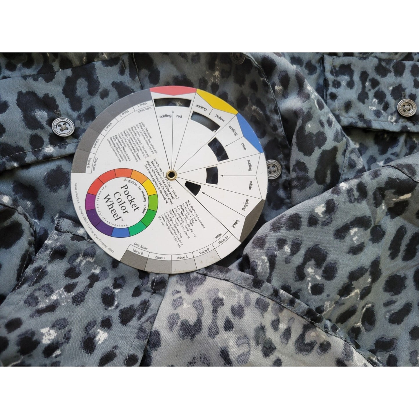 Gloria Vanderbilt Casuals Womens Top 2X Long Sleeve Blue Animal Print Pockets