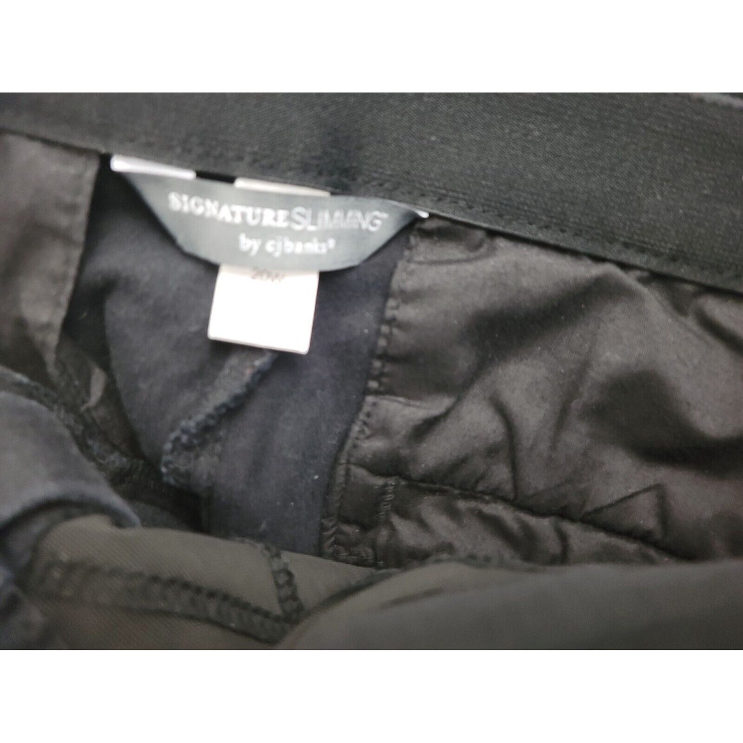 CJ Banks Womens Jeans 20WP Jegging Straight Leg Signature Black Denim Slimming