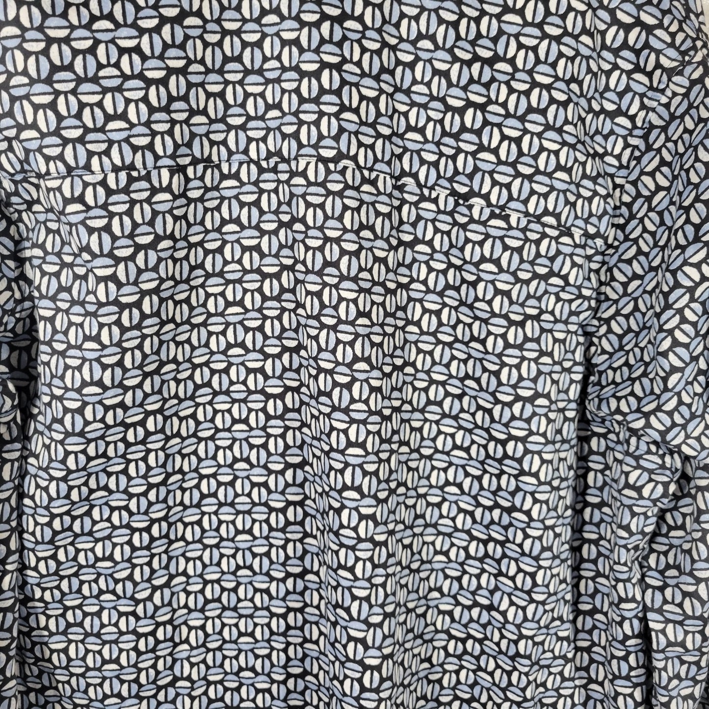 Market & Spruce Women's Plus Size 3X 100% Cotton Blue Black Geometric Button Up