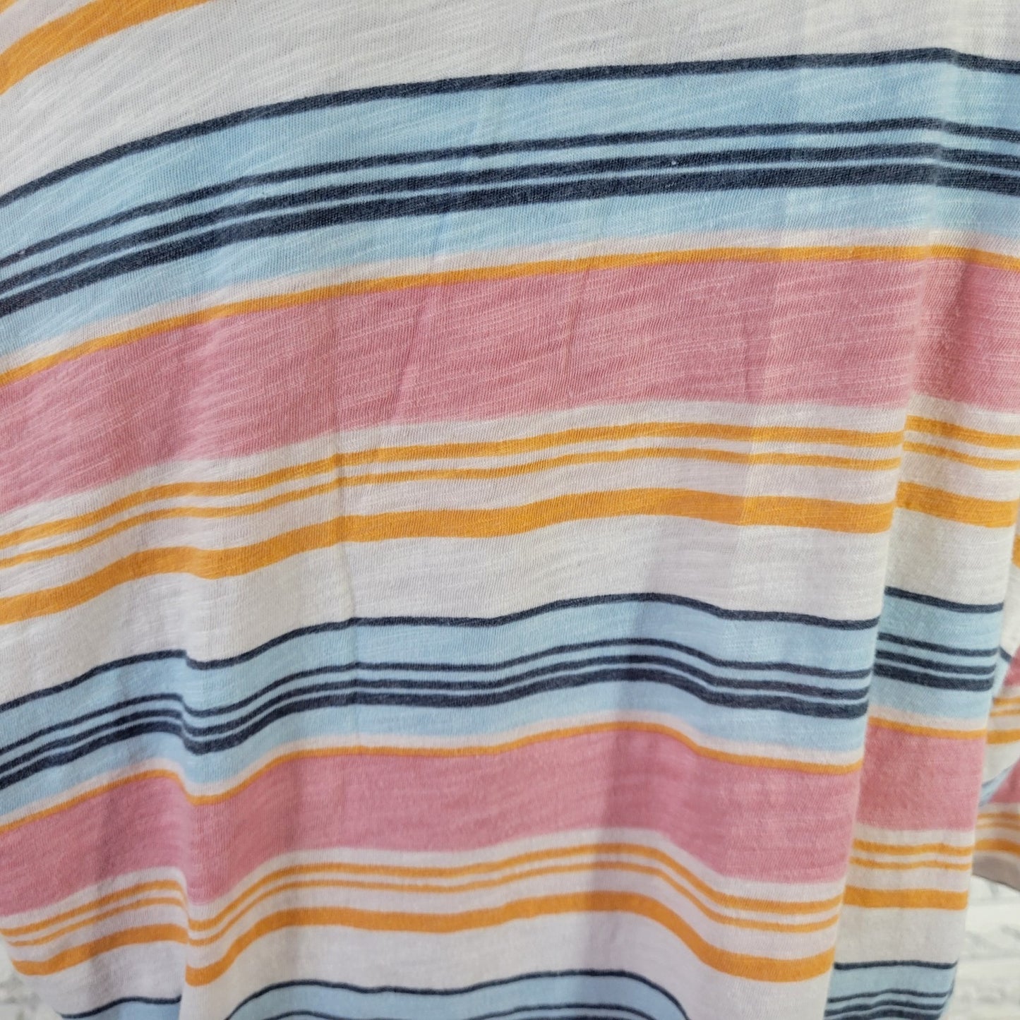 Lane Bryant Womens Top 22 24 Plus Tee Perfect Short Sleeve Pink Blue Stripe